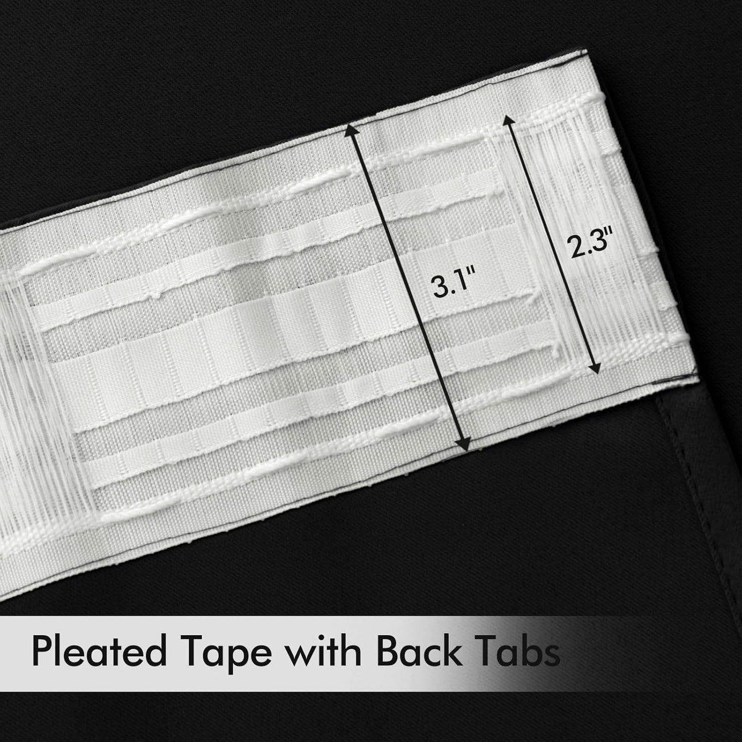 MIULEE Back Tab Blackout Curtains 120 Inch Long 2 Panels Set for Living Room Bedroom Privacy, Halloween Black Rod Pocket/Pinch Pleated Extra Long Thermal Insulated Room Darkening Light Blocking Drapes