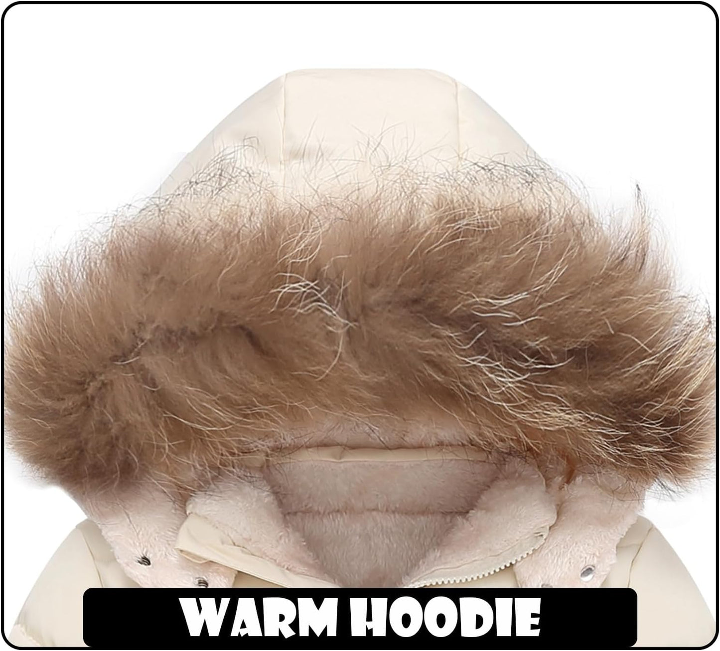 Toddler Winter Coat Baby Jacket Snow Boy Hoodie Puffer Girl Fleece Clothes 1-5T