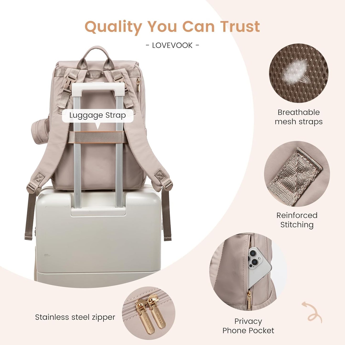 LOVEVOOK Diaper Bag Backpack, Baby Travel Bags for Boys & Girl, Toddler Waterproof Diaper Bag w/Changing Pad, Stroller Straps, Pacifier Case, Newborn Essentials Must Haves Mom