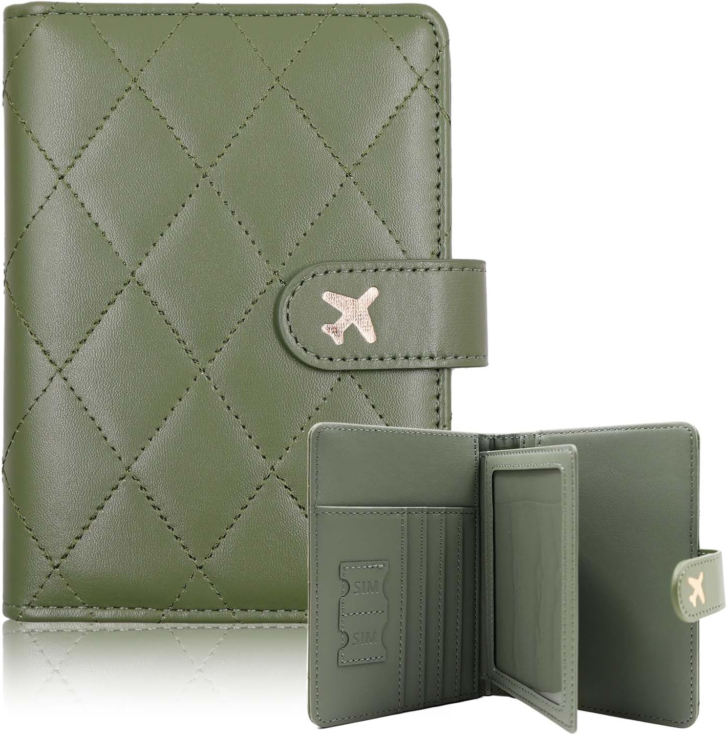 Melsbrinna Rfid Passport Holder for Travel women/Men, Cute Passport Wallet Rfid Blocking Card Slots, Rfid Passport Cover/CaseTravel Wallet, Passport Book Holder (1, LG GREEN)