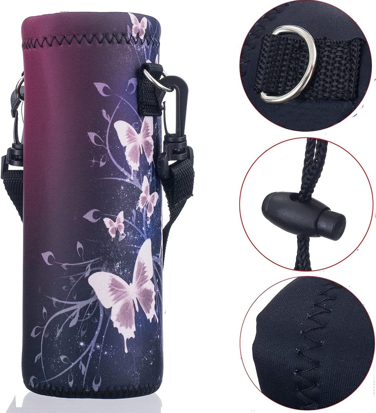 AUPET Water Bottle Bag Carrier,24oz/32oz Insulated Neoprene bottle Sling Holder Case Pouch Cover for 1000ML/750ML Bottles with Shoulder Strap for walking