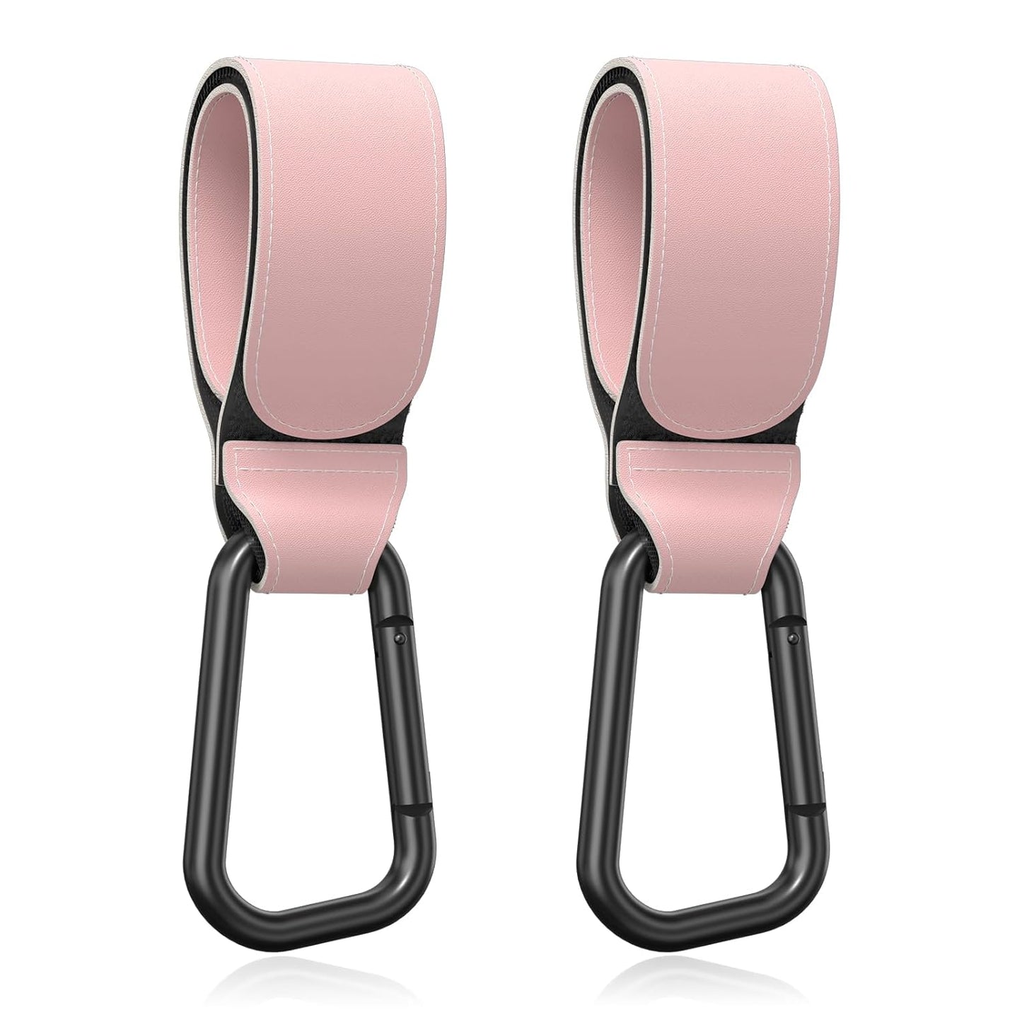 Baby Stroller Hooks for Hanging Bags, Universal Stroller Clips Accessories, Mommy Hook for Diaper Bag, Shopping Cart, Purse, Backpack - 2 Pack, Pink