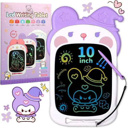 LCD Writing Tablet for Girl 3 4 5 6 Year Old 10 Inch, Drawing Board, Doodle Pad, Paint, Travel Toys, Road Trip, Birthday Gifts for Kids (Bunny Witch)