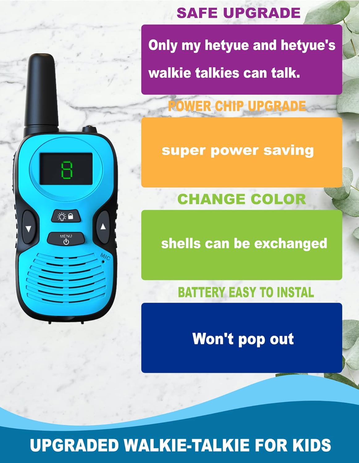 2Pcs Walkie Talkies for Kids Toys: Outdoor Toys for 3 4 5 6 7 8 9 10 11 12 Year Old Boys Girls Walkie Talkie Birthday Gifts - Long Range Camping Backyard Wakie-Talkies Party Favors Walky Talky