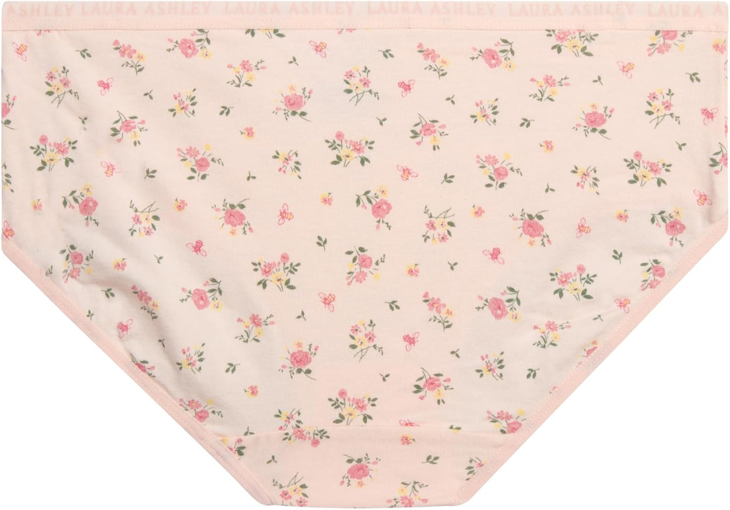 Laura Ashley Girls Underwear - 5 Pack Soft Stretch Breathable Panties for Girls - Lightweight Cotton Panties (Size: 4-12)