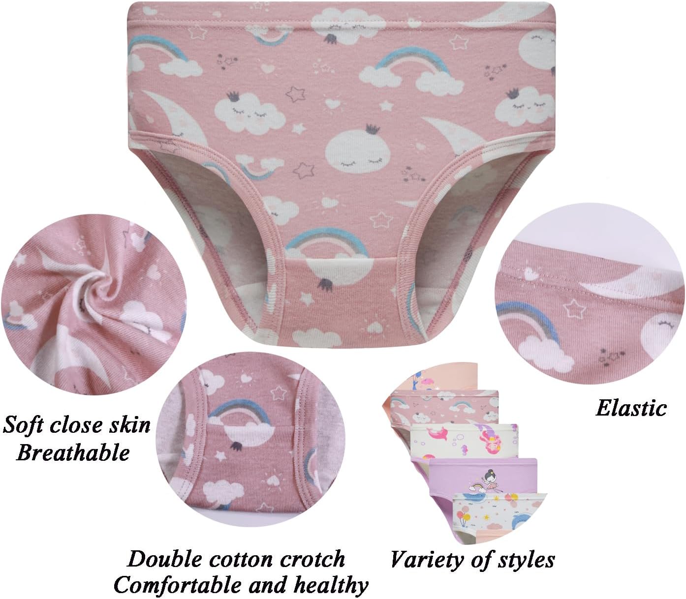 Boboking Soft Cotton Underwear Toddler Girls'Briefs Soft Undies