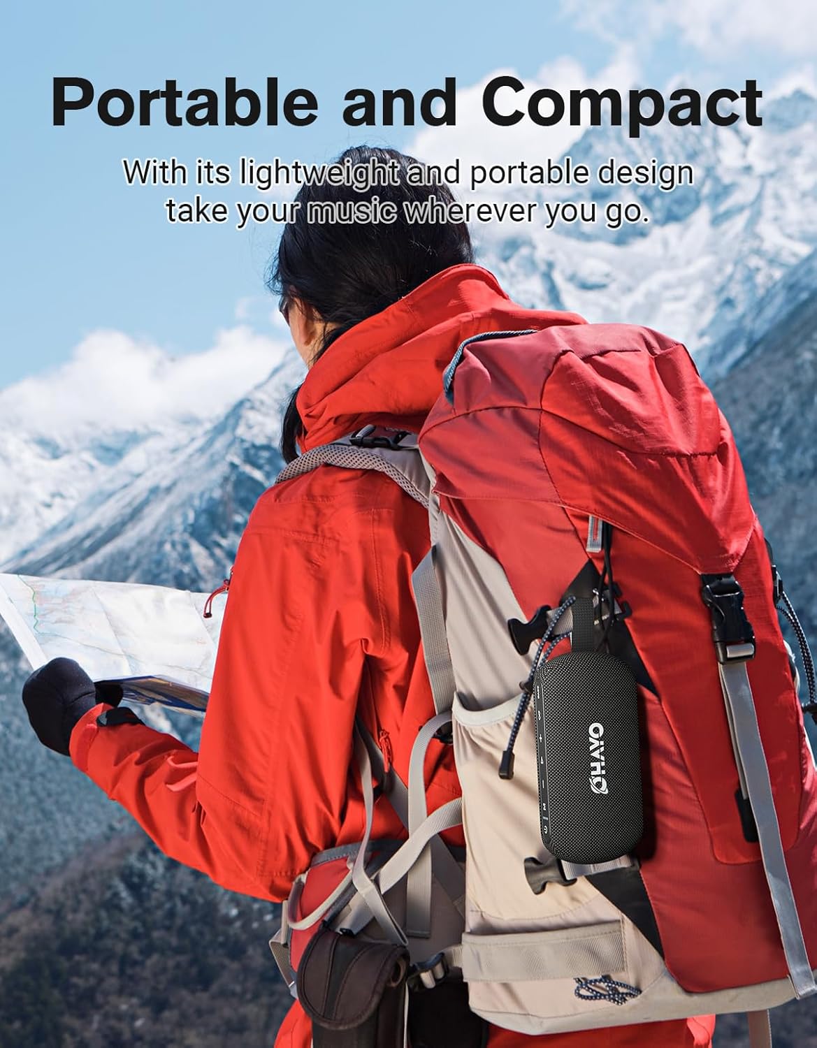 OHAYO 40W Wireless Portable Bluetooth Speaker with Lights, IPX7 Waterproof, Stereo Loud Sound, RGB Lights,TWS Pairing, AUX&TF-Card in, for Home/Party/Travel/Outdoor/Beach