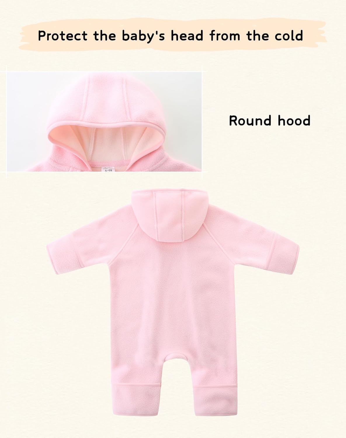 Newborn Baby Fleece Jumpsuit Girls Boys Winter Hooded Coverall Romper Cute Baby Snowsuit Clothes
