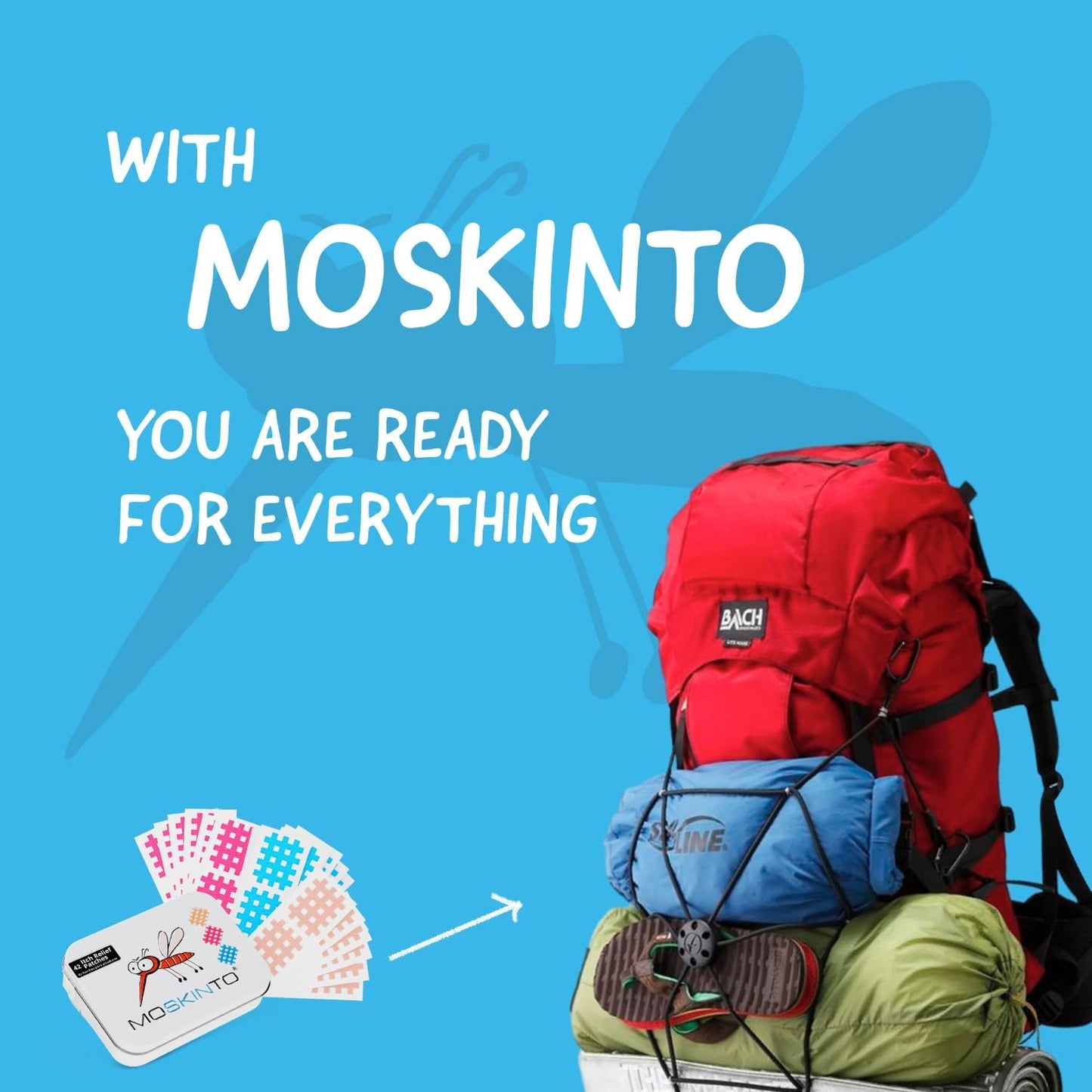 Moskinto The Original Mosquito Itch Relief Patches for Kids & Adults, Bug Bite Patches Soothe Swelling & Itching, Anti Itch Bug Bite Relief, Suction Tool Alternative, Family Pack, 42 Count