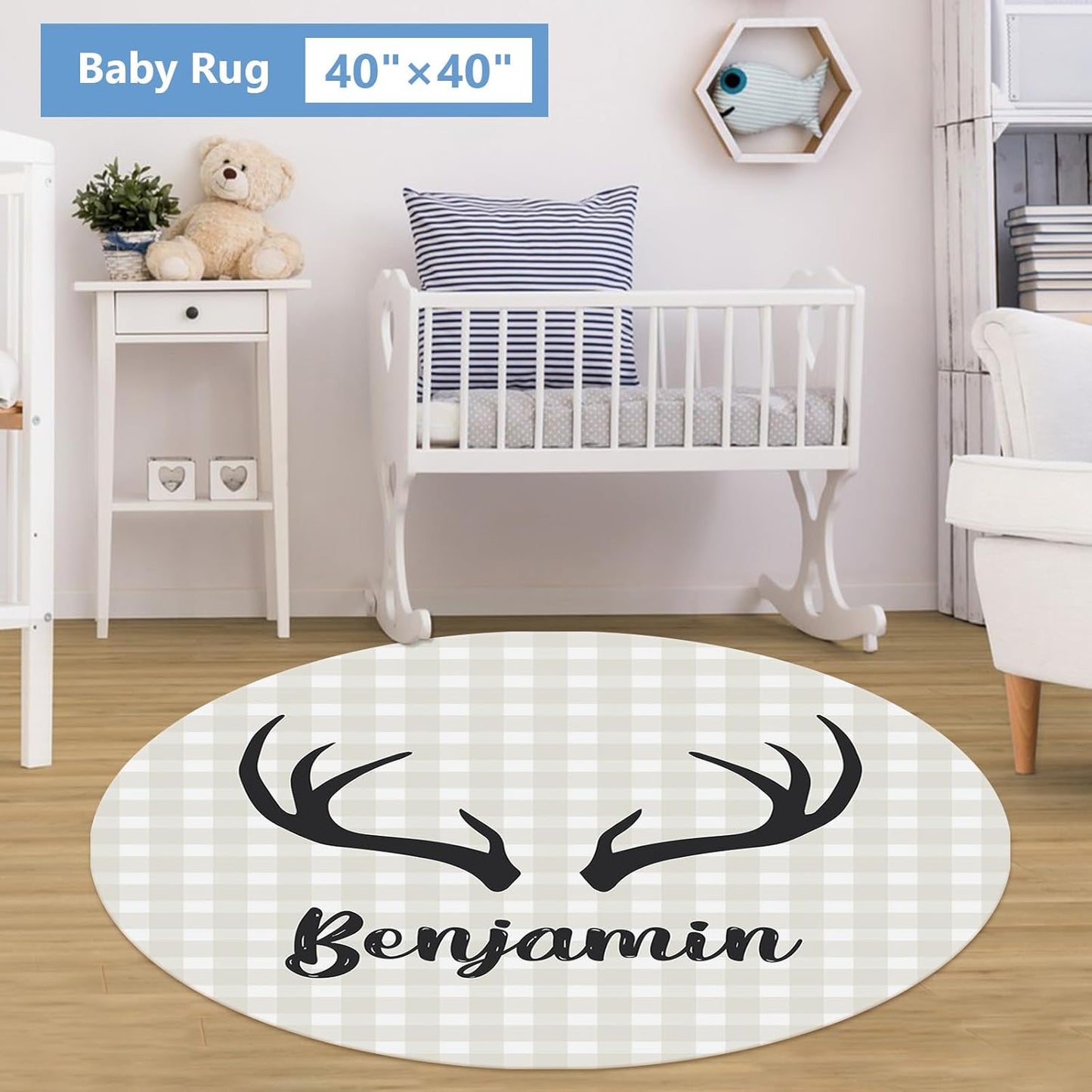 Personalized Woodland Deer Crib Set - 5 Pcs Nursery Bedding Set With Double Layer, Soft Bedding Sets For Boys, Girls, Toddlers, Infants