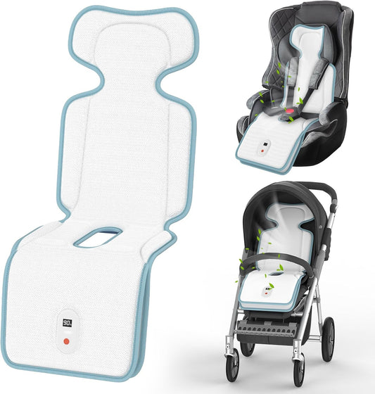 Baby Stroller Cooling Pad,Car Seat Cooler with 2 Built-in Blowers | Up to 10h Runtime & 10000mAh Battery | 3-Speed Adjustable Cooler Pad for Infants,Toddlers | Summer Outdoor Baby Essentials