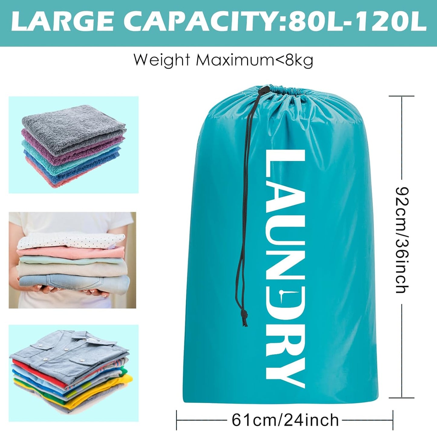 Sylfairy Laundry bags, 2 Pack Travel Laundry Bag for Dirty Clothes with Drawstring, Heavy Duty Laundry Bag for Traveling Camping, Easy Fit a Laundry Hamper or Basket Travel Essentials