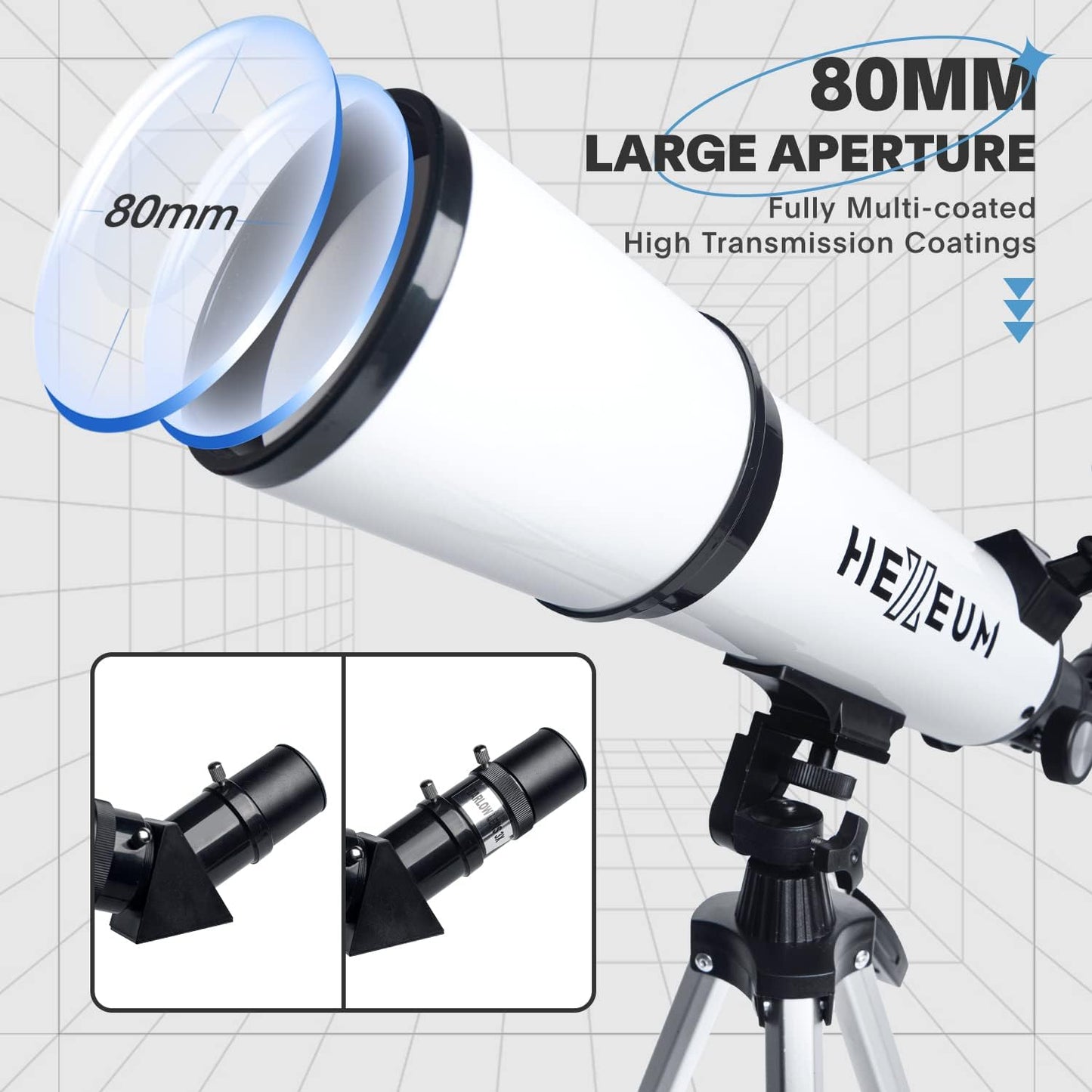 Telescope 80mm Aperture 600mm - Astronomical Portable Refracting Telescopes Fully Multi-Coated High Transmission Coatings AZ Mount with Tripod Phone Adapter, Wireless Control, Carrying Bag.