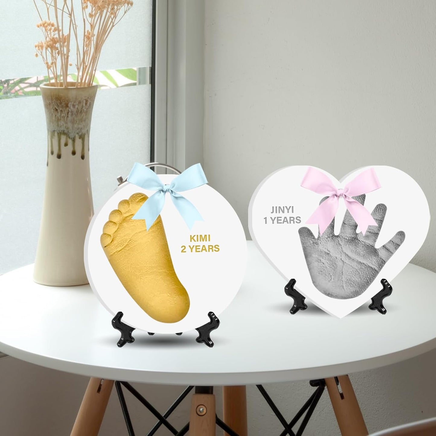 Baby Hand & Footprint Keepsake Kit - Personalized Handprint Footprint Ornament for Newborn Babies, New Mom Gifts, Baby Shower & Registry, Nursery Picture Frame, Pet Paw Print Ornament