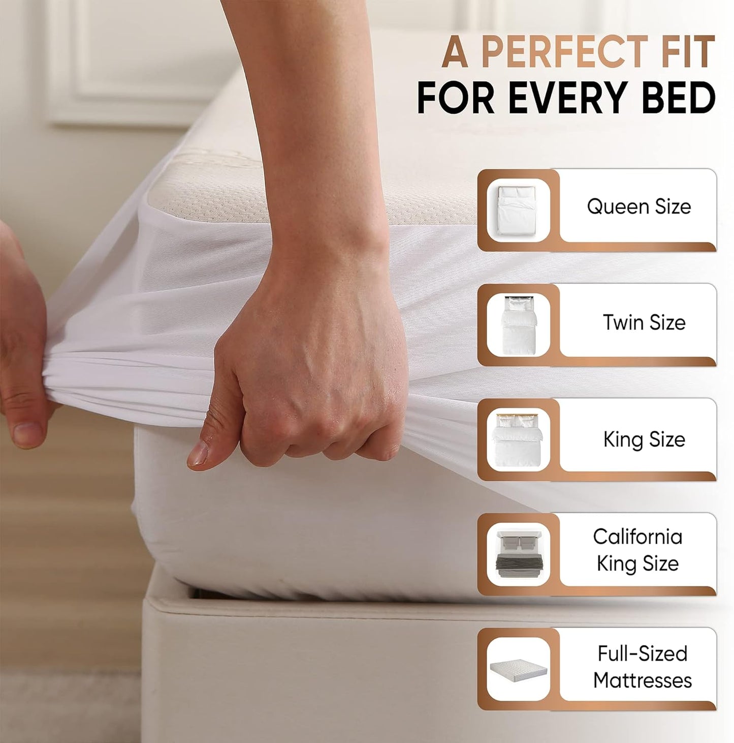 Waterproof Organic Mattress Protector Twin XL - Organic Cotton Breathable Mattress Pad Cover - 250 GSM Comfort - Deep Pocket - Fitted Comfort