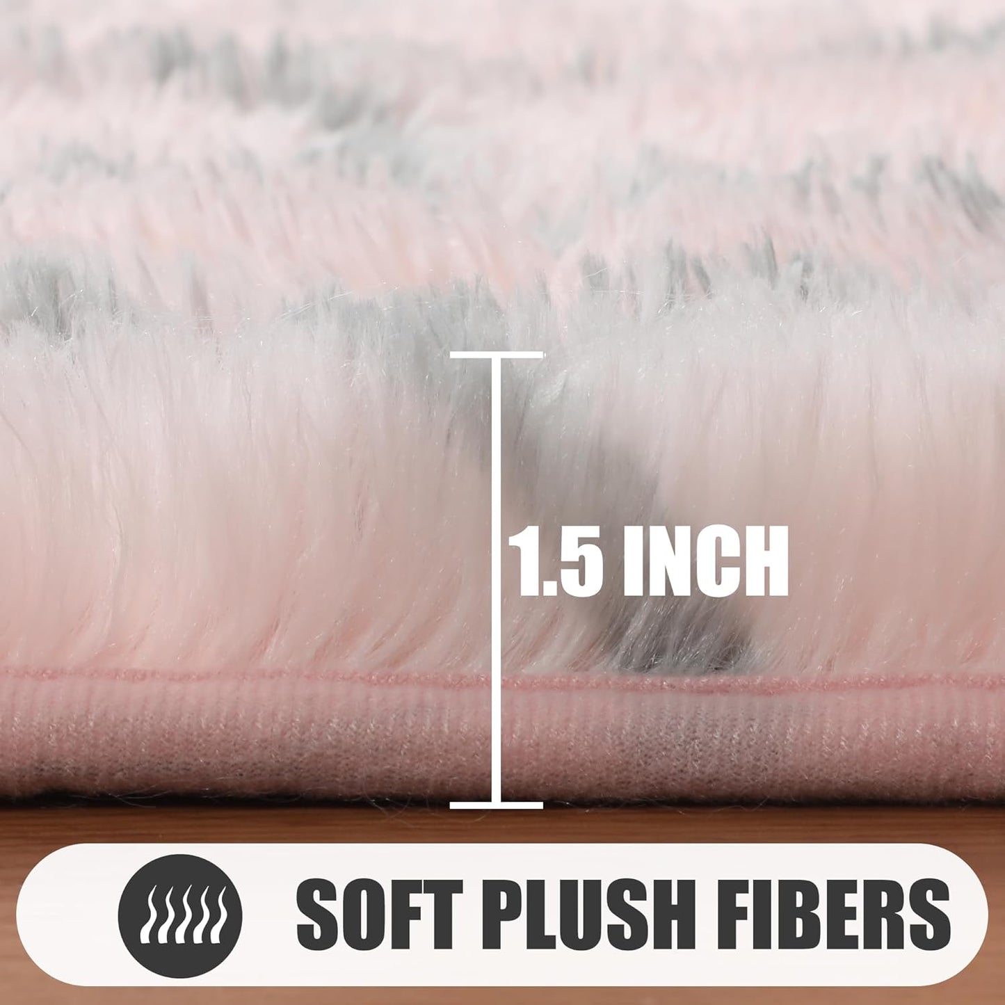 ONASAR Rugs for Living Room Bedroom, 5x8 Washable Fluffy Pink and Grey Area Rug, Geometric Boho Soft Plush Shaggy Fuzzy Floor Carpet for Nursery Kids Girls Boys Teen Dorm Home Decor Aesthetic
