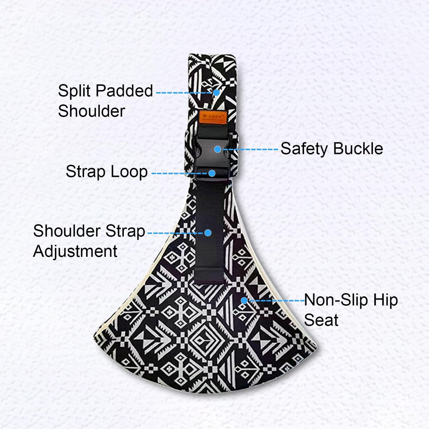 Baby Sling Carrier Newborn to Toddler Adjustable One-Shoulder Design with Hip Seat Support, Labor-Saving Baby Wraps Carrier 10-30 lbs(Mesh,Star)