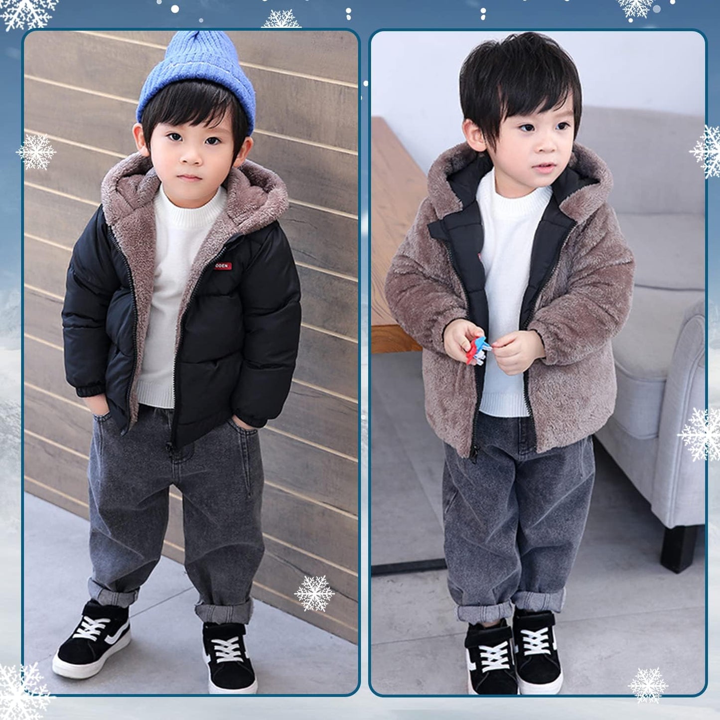 Fairy Baby Infant Baby Winter Coat Cute Teddy Bear Hooded Jacket Warm Fleece Outerwear Windproof Toddler Boys Girl 6M-4T
