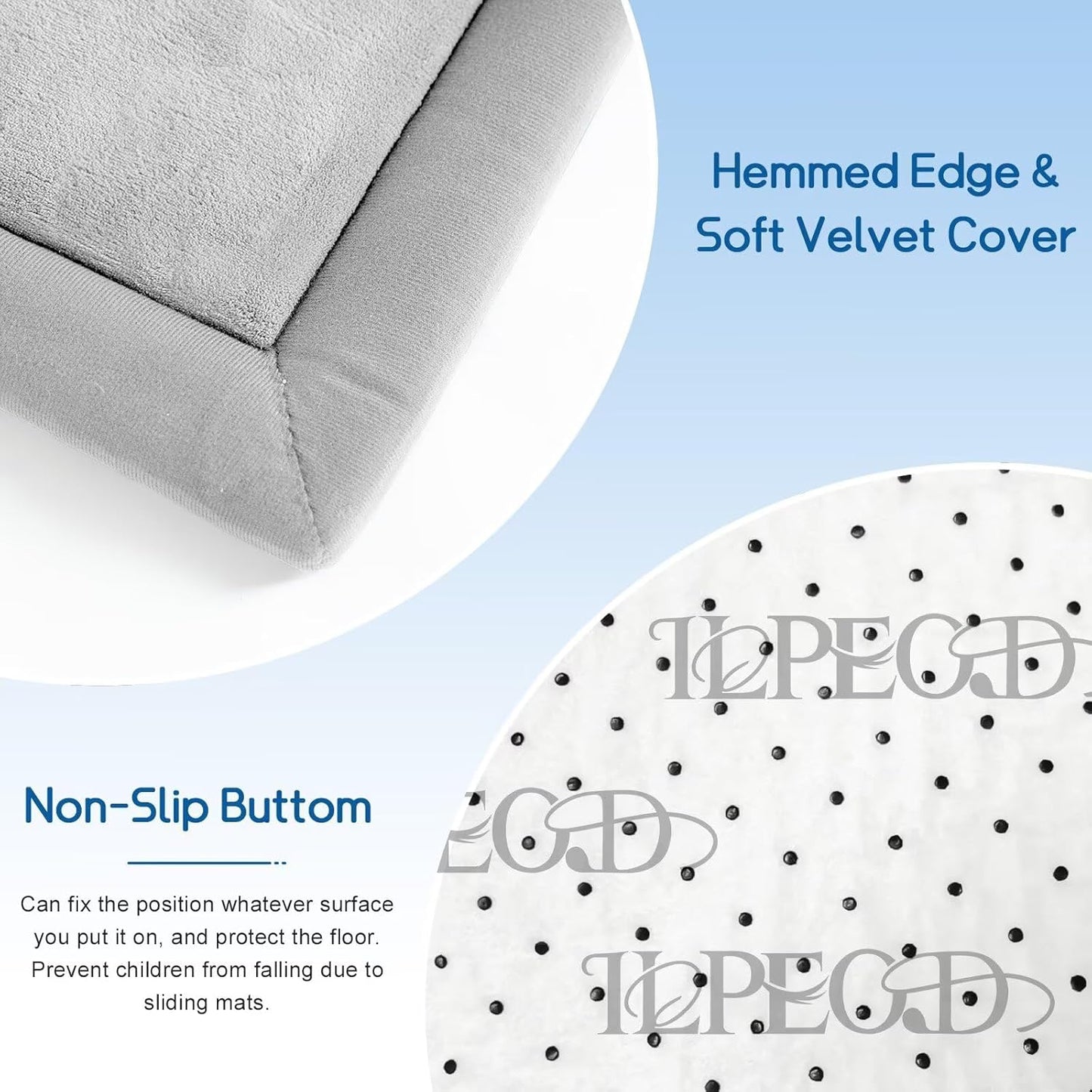 Baby Play Mat for Floor Tummy Time Nursery Muscle Area Rug Playroom Rug Tatami Mat 9'2"x6'7" Memory Foam 1.3" Thick Crawling for Babies,Toddlers, Infants, Kids(Light Gray)