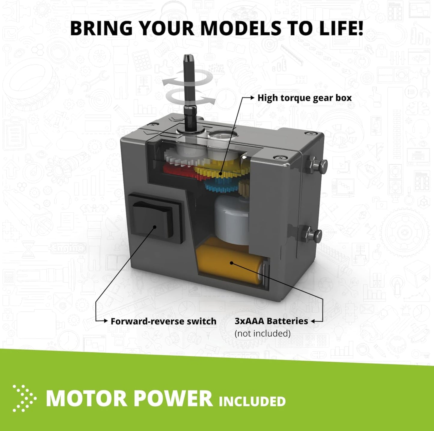 Engino STEM Kit, Learning About Dinosaurs, Building Toys for Kids 9+, STEM Projects, Learning & Education Toys, Engineering Kit, Gifts for Boys & Girls (5 Motorized Models)