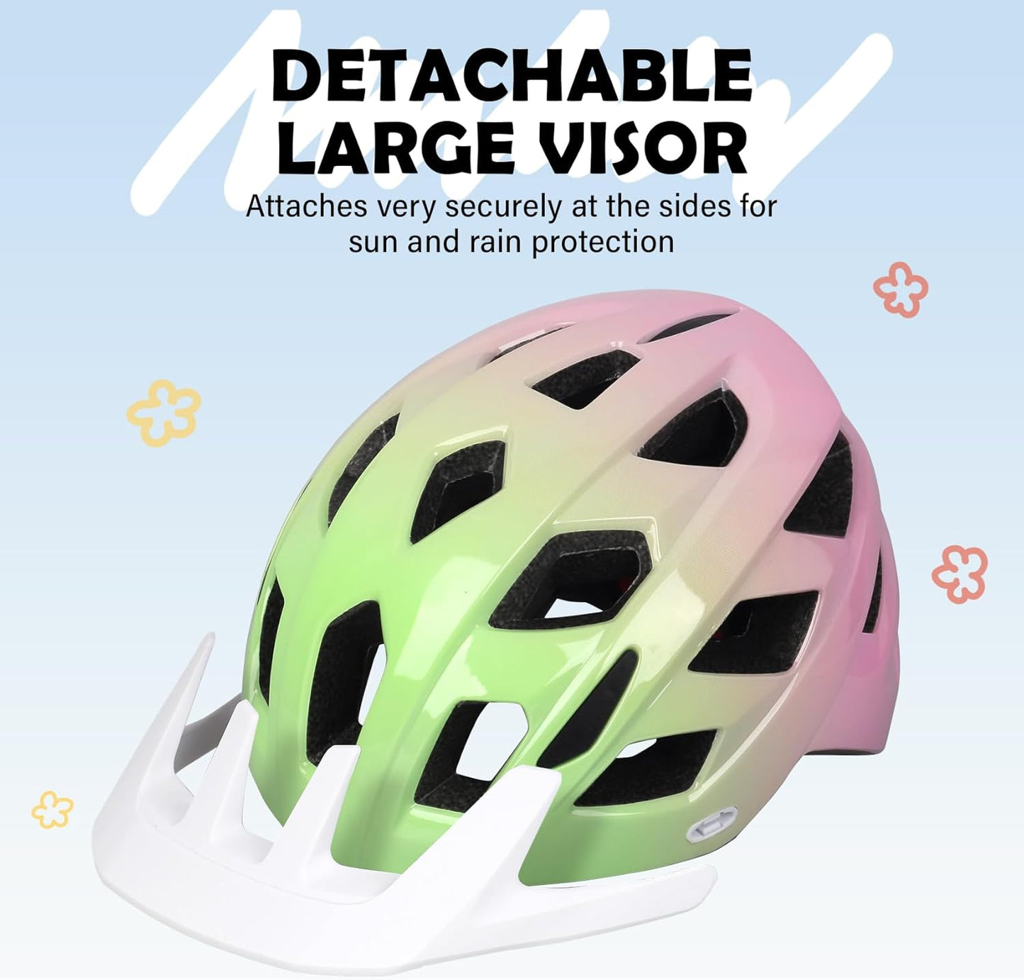 Kids Bike Helmet, 2 Size Adjustable for Youth Toddler Boys & Girls 3-5-8-10-12-14 Years, Child Helmets with Visor for Skating Cycling Scooter