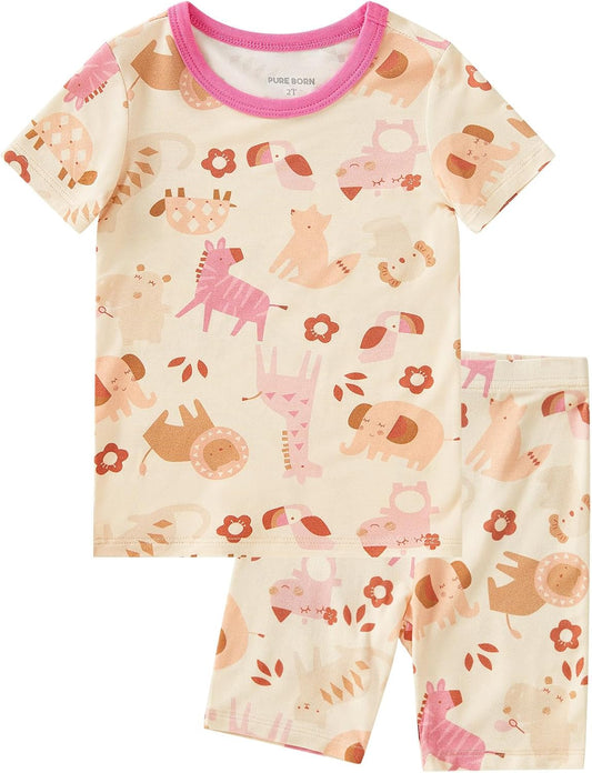 pureborn Baby Toddler Kids Viscose from Bamboo Pajamas Set Pjs 2pcs 18M-8Y