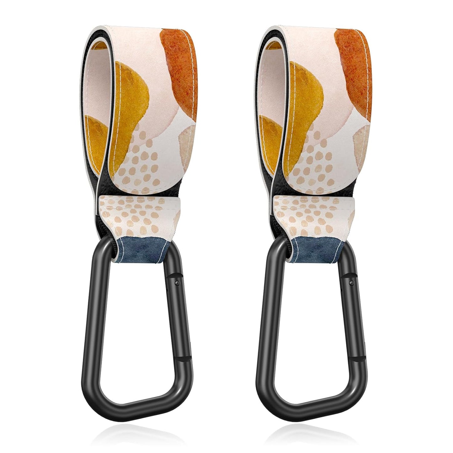 Baby Stroller Hooks for Hanging Bags, Universal Stroller Clips Accessories, Mommy Hook for Diaper Bag, Shopping Cart, Purse, Backpack - 2 Pack, Abstract Spots
