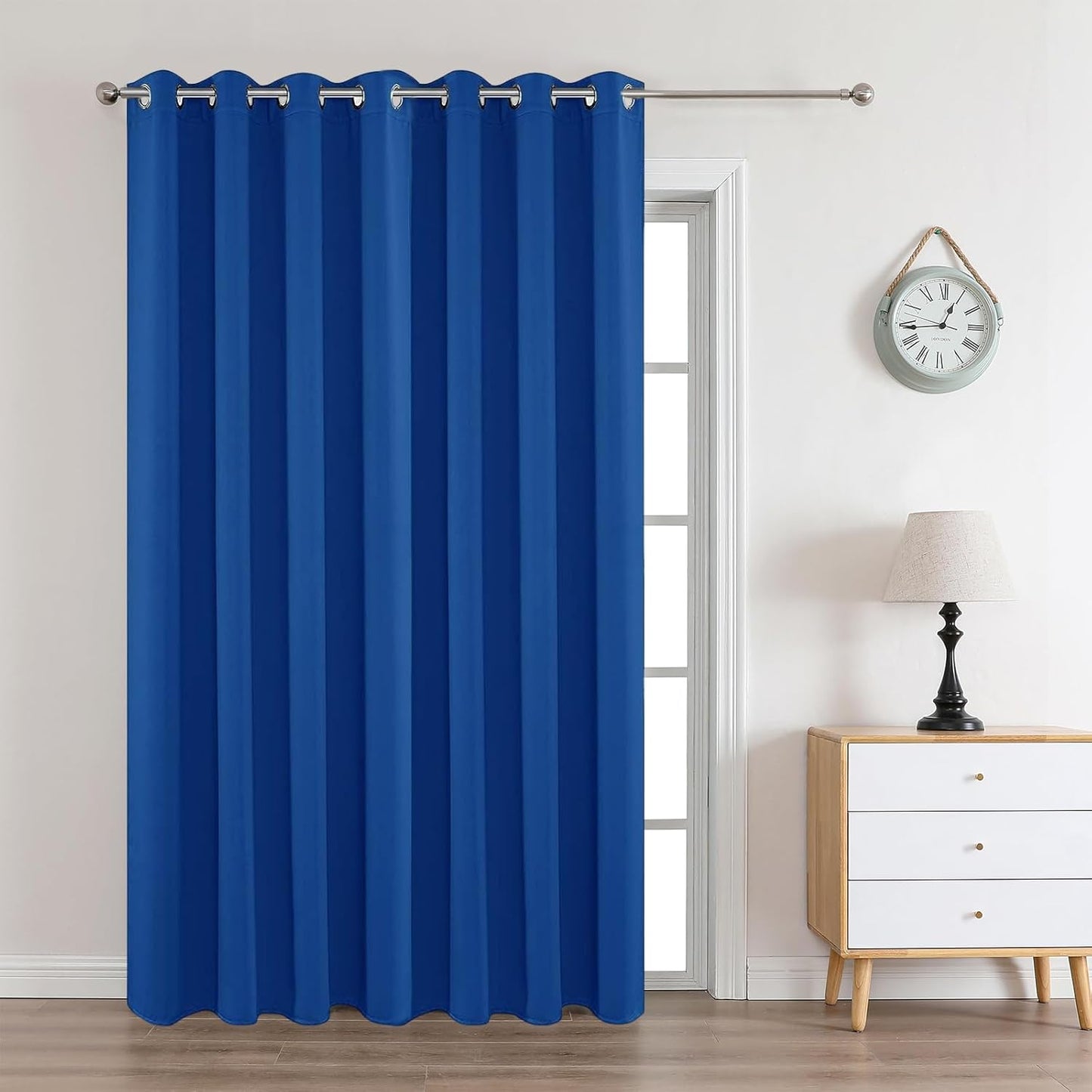 Joydeco Royal Blue Custom Solid Single Blackout Curtain for Bedroom and Living Room, Grommet Thermal Insulated Room Darkening Curtain 1 Panel (Custom Size,Royal Blue)