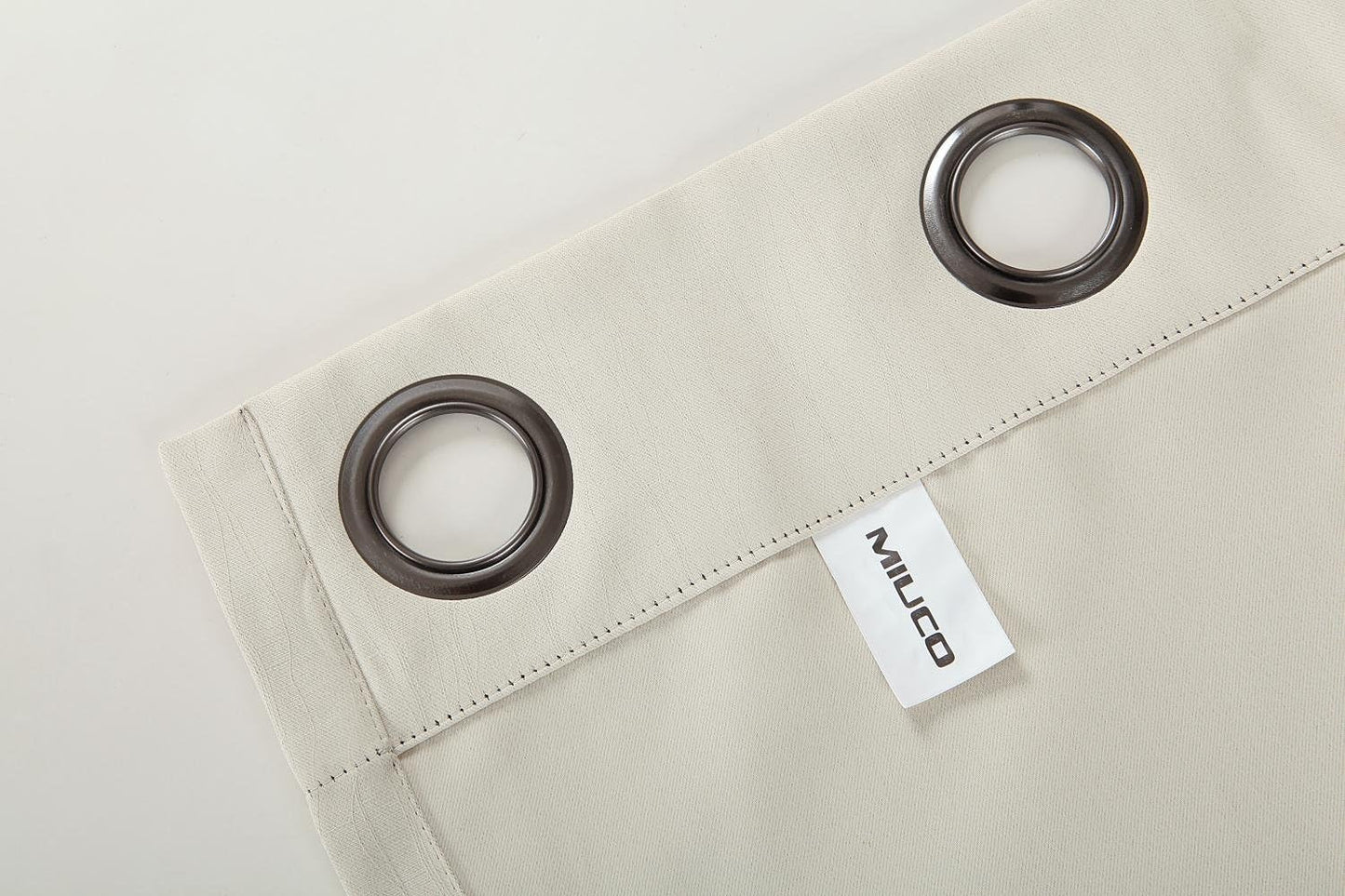 MIUCO Blackout Curtains Room Darkening Curtains Textured Grommet Panels for Window Treatment 2 Panels 52x63 Inch Beige