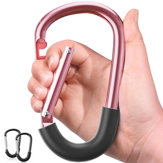 SURDOCA Stroller Hooks, 2Pcs Large Stroller Hooks for Bags, Universal Stroller Clips and Hooks, Mommy Hook for Stroller Heavy Duty, Stroller Accessories for Mom