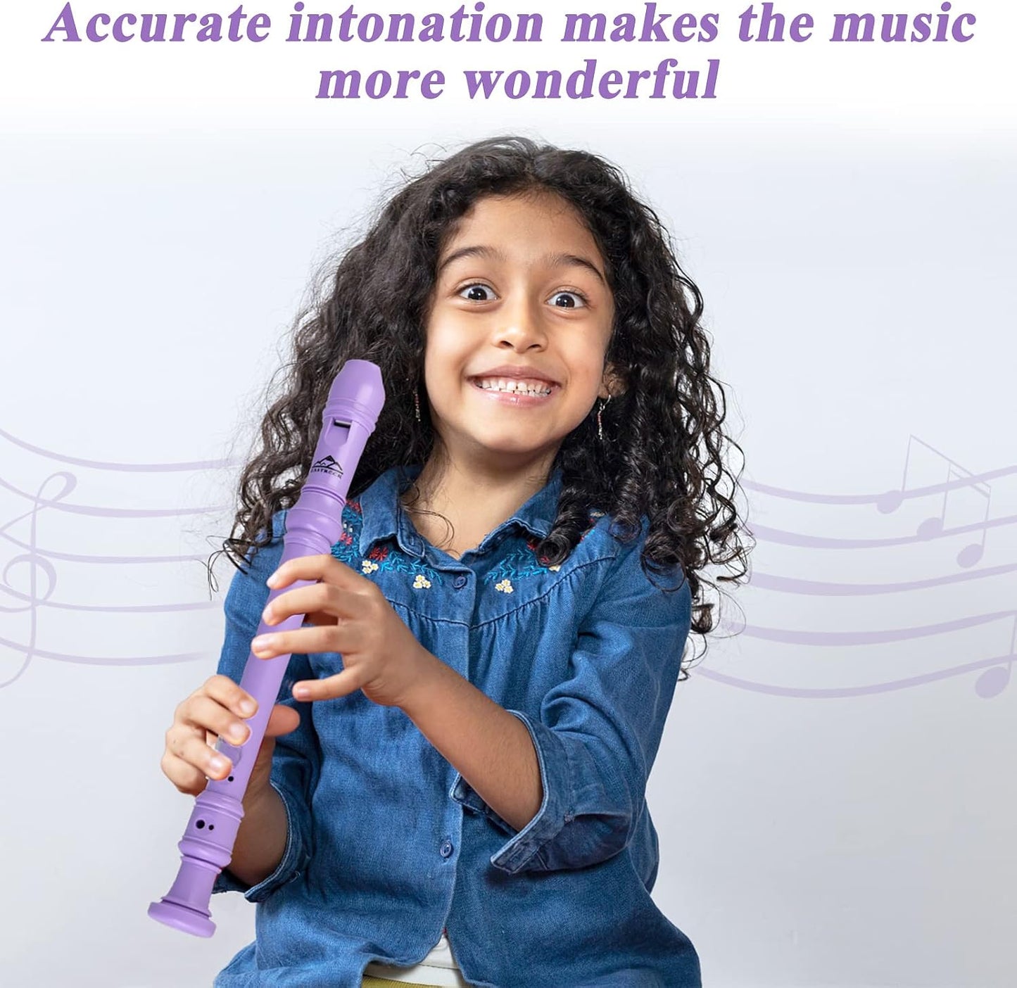 Eastrock Soprano Recorder for Kids Beginners, Recorder Instrument German Style C Key 3 Piece ABS with Cleaning Rod, Fingering Chart, Packing Bag, Thumb Rest