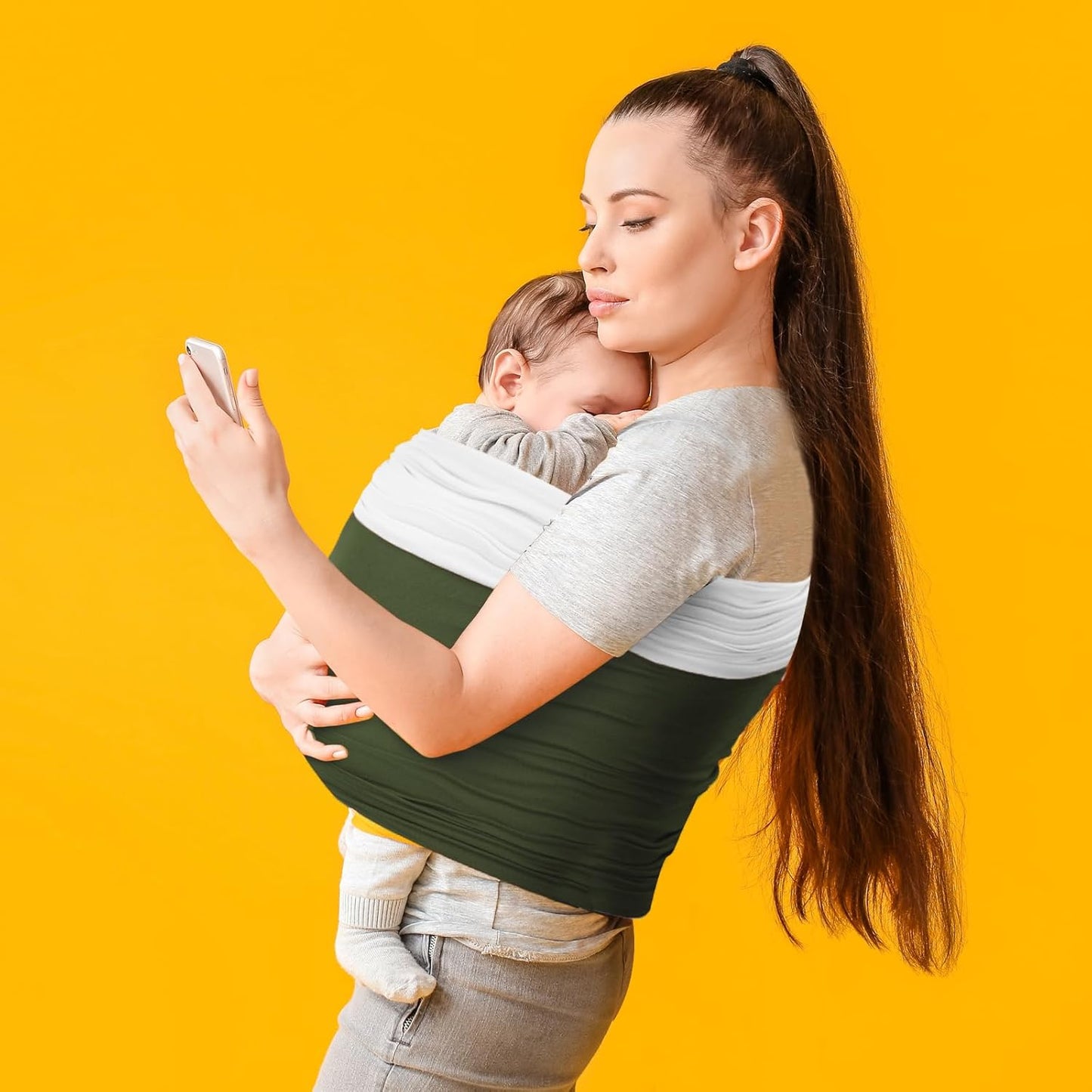 TKKOK Baby Wrap Carrier, Unisex Baby Carrier, Lightweight & Ultra Soft, Easy to Wear Baby Wrap, Perfect for Newborn Toddlers