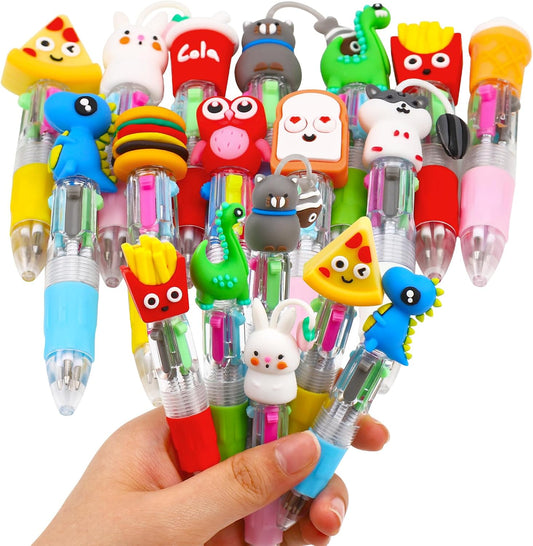 12Pcs Mini Multicolor Pens in One 4-in-1 Cute Pens Bulk for Kids, Ballpoint Pen for Birthdays and Children's Parties, Fun Pen Gifts Assorted Ink Kawaii Pen