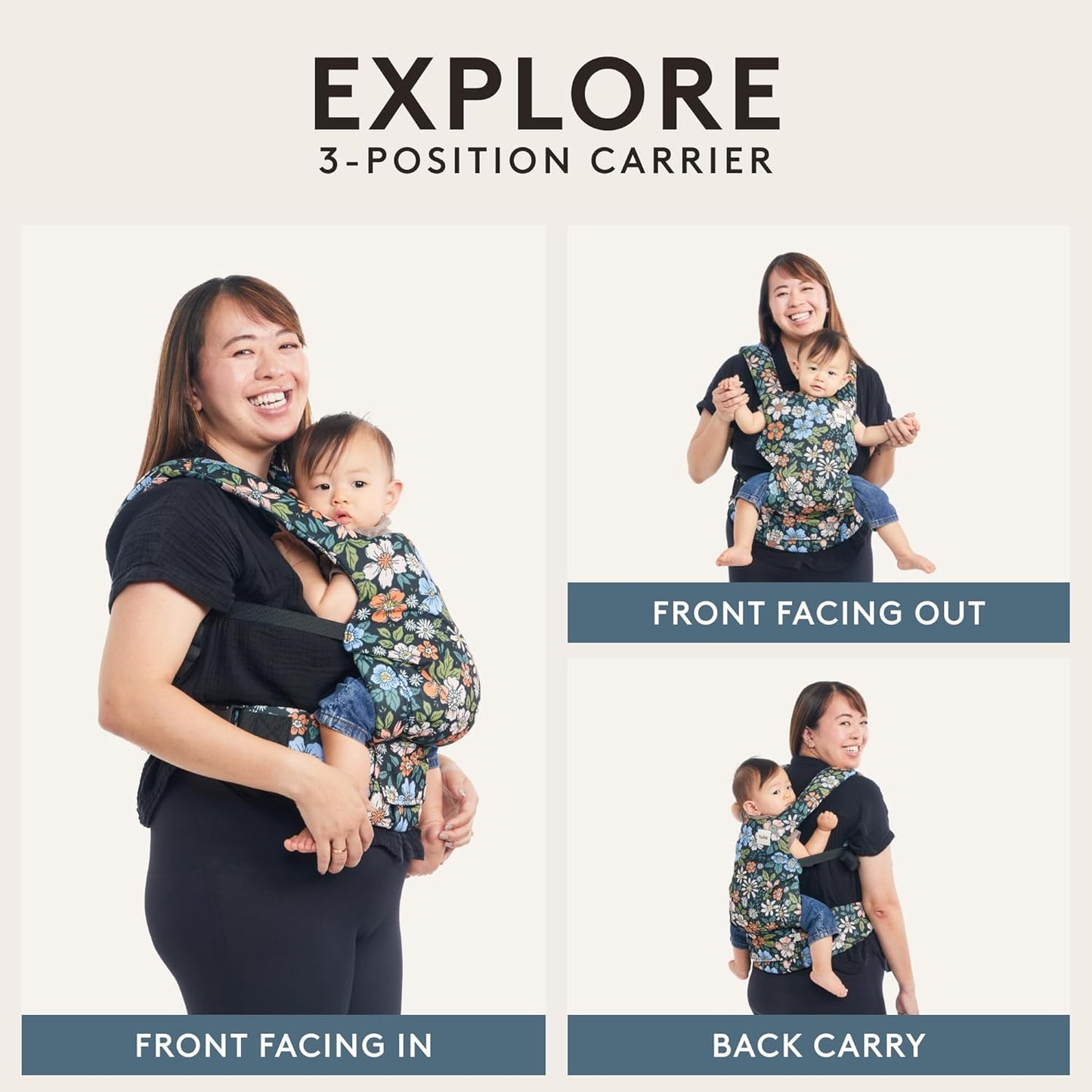 Baby Tula Explore Carriers - Breathable Baby Carrier Newborn to Toddler - Adjustable Toddler Carrier - Multiple Ergonomic Positions Front and Back - Ergonomic Fit for 7-45 lb - Cotton, Play
