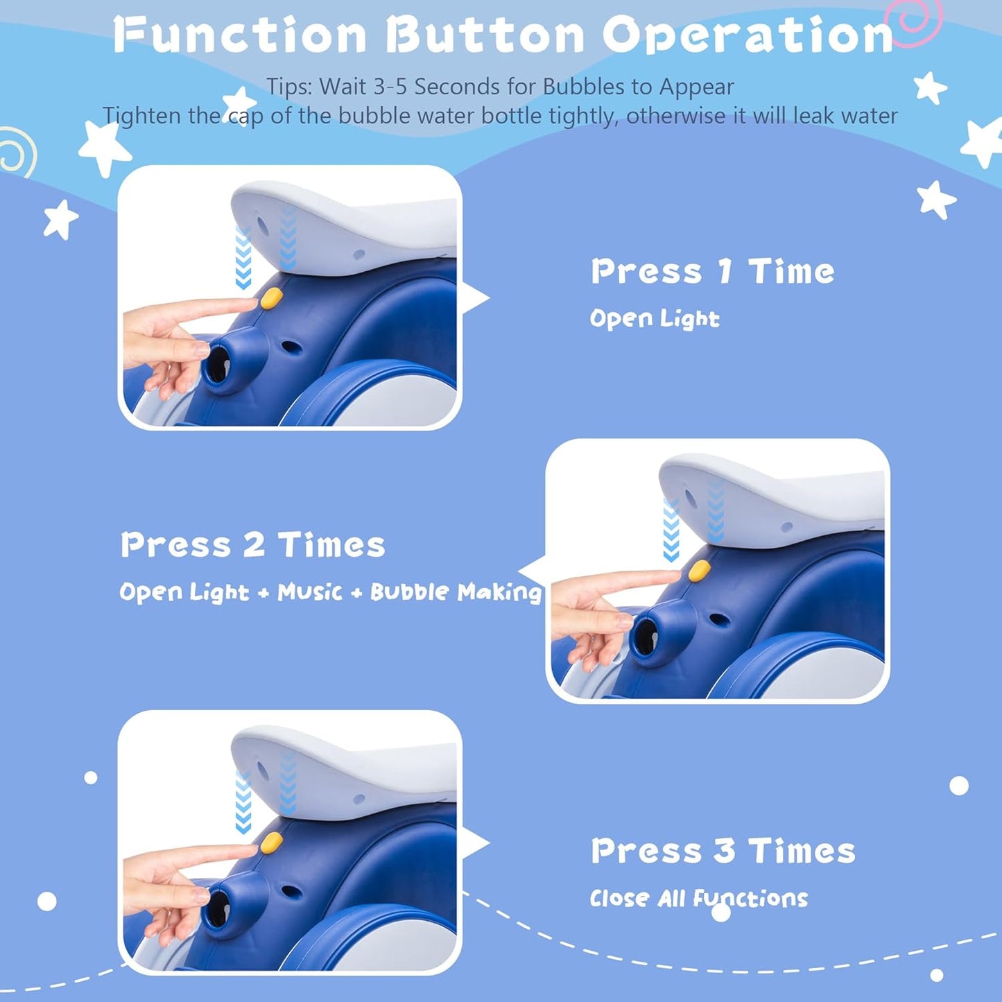 6V Electric Baby Balance Bike with Bubble Machine,4 in 1 Toddler Balance Bike w/Remote Control for 1 Year Old Boys Girls Kids Bubble Bike Ride on Toys w/Powered Motor,Music,LED Lights (Blue)