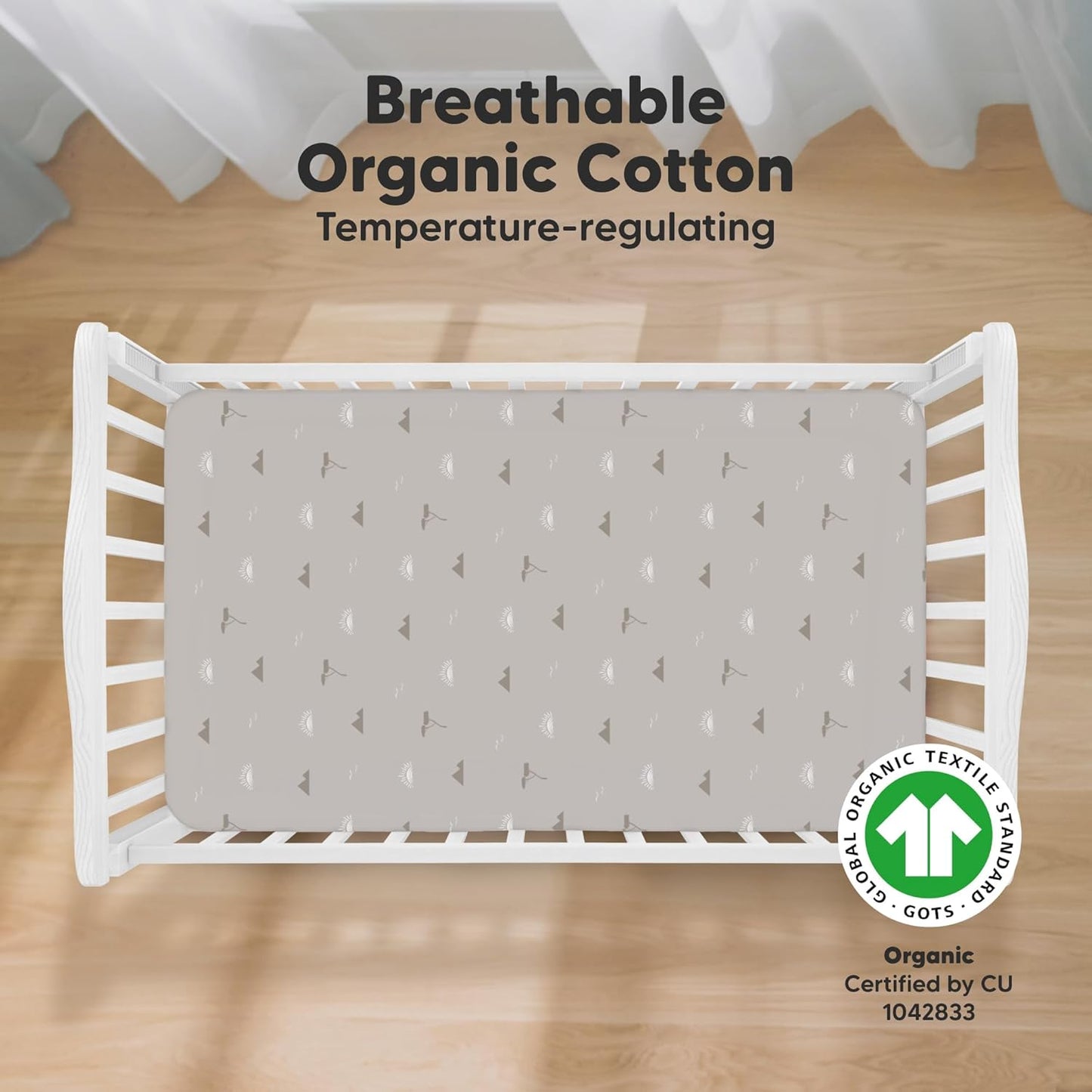 KeaBabies 2-Pack Organic Crib Sheets for Boys, Girls - 52x28 Fitted Crib Mattress Sheet Neutral, Breathable Jersey Cotton Cover for Baby Bed, Toddler Mattress, Soft & Cute Prints (Savannah)