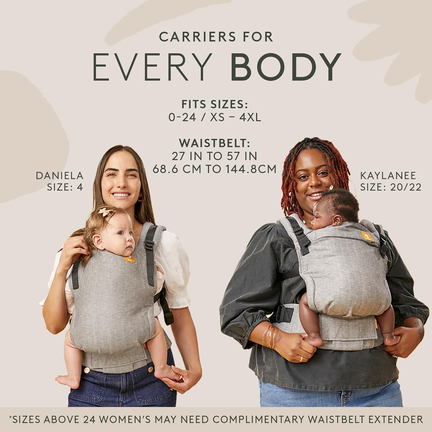 Baby Tula Breathable Mesh Panel Free-to-Grow Baby Carrier - Adjustable, Comfortable, Newborn to Toddler Carrier - Ergonomic Fit for 7lbs to 45lbs - Back & Front Carry Options - Overcast (Gray)