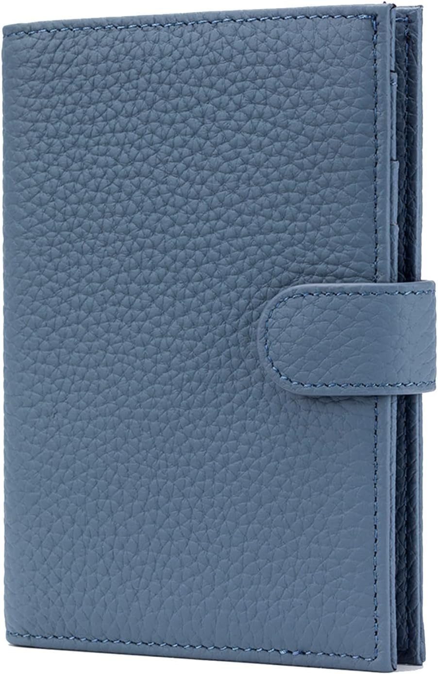 RFID Slim Passport Holder for Man & Women, Compact Leather Passport Wallet with Card Holders SIM Slots, Zippered Coins Pocket and Cash Holder Travel Passport Cover Case, Dark Blue