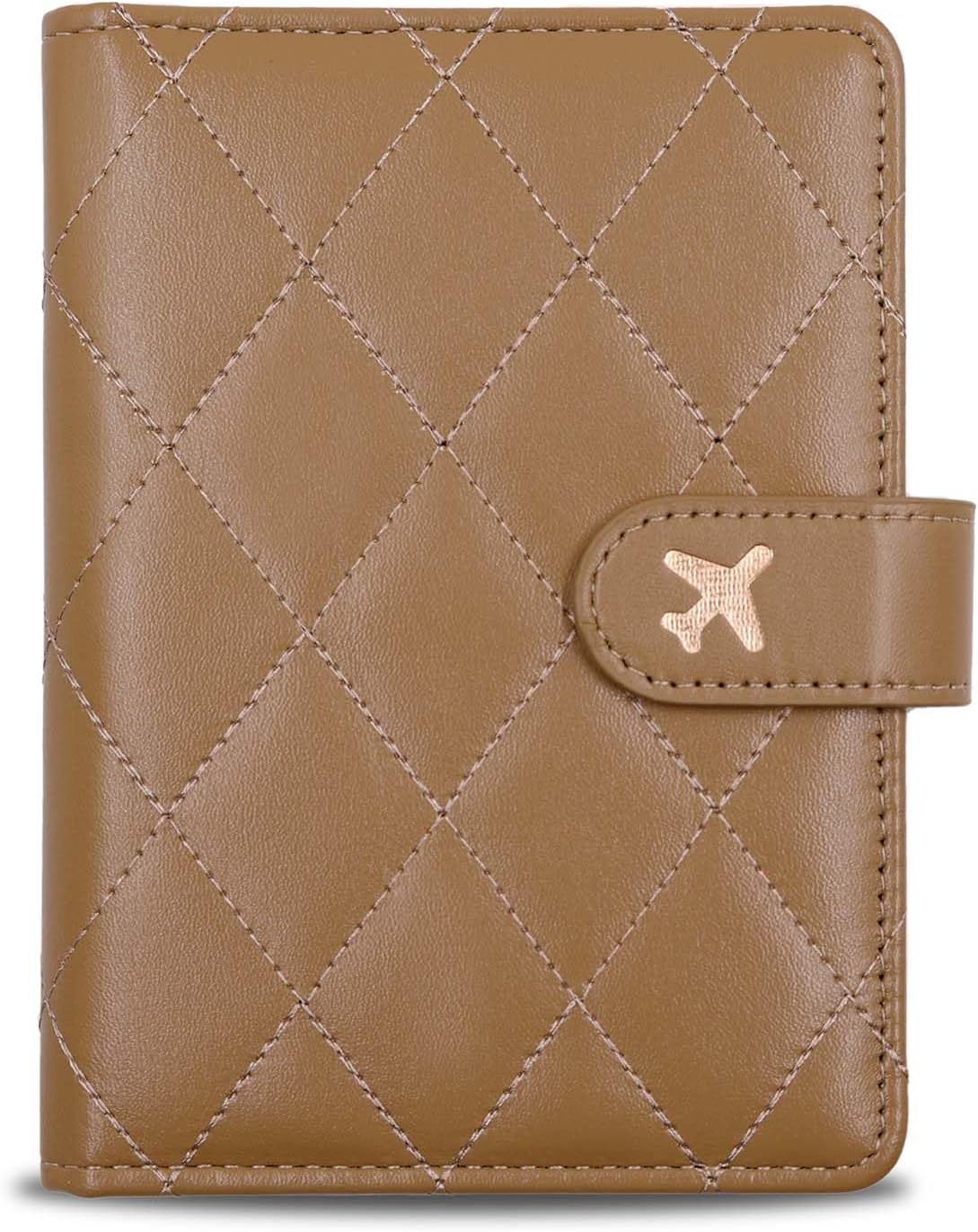 Melsbrinna Rfid Passport Holder for Travel women/Men, Cute Passport Wallet Rfid Blocking Card Slots, Rfid Passport Cover/CaseTravel Wallet, Passport Book Holder (1, LG KHAKI)