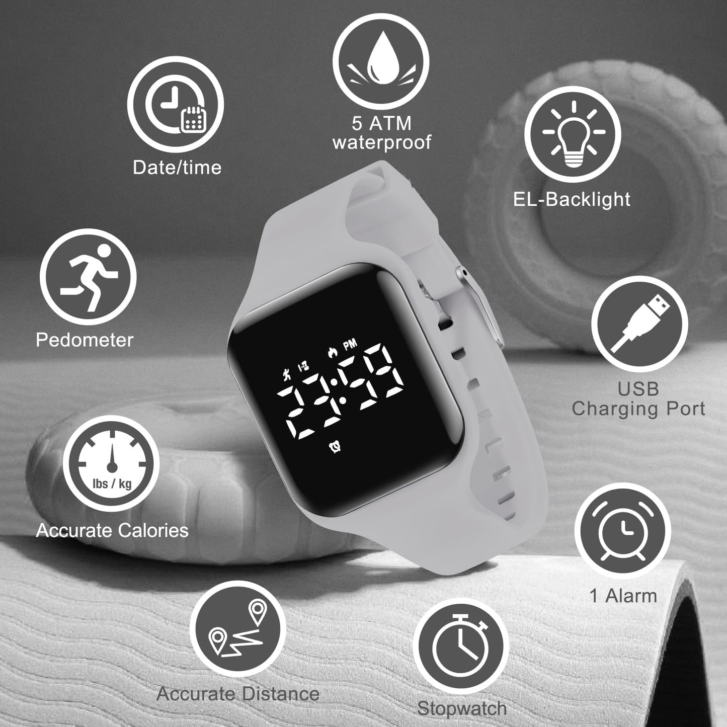 Kids Watches for Girls Boys Digital Sport Watch with Step Counter Pedometer Vibration Alarm Clock, No App Waterproof Fitness Tracker Kids Watch Boys Girls Teens Students Ages 5-16