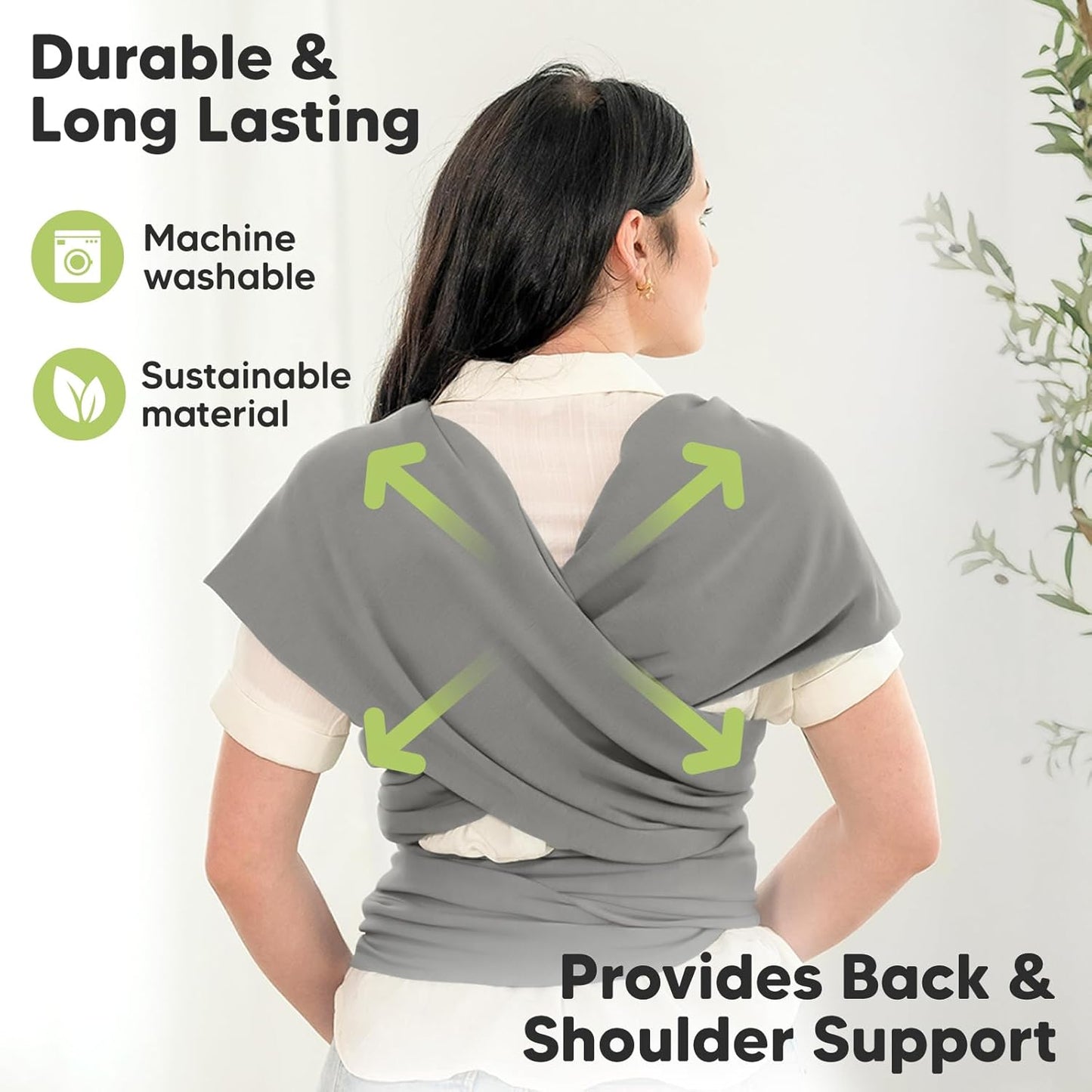 KeaBabies Baby Wrap Carrier - All in 1 Original Baby Carrier Newborn to Toddler Sling, Easy to Wear, Hands Free Bonding, Lightweight, Breathable Infant Wraps (Graphite)