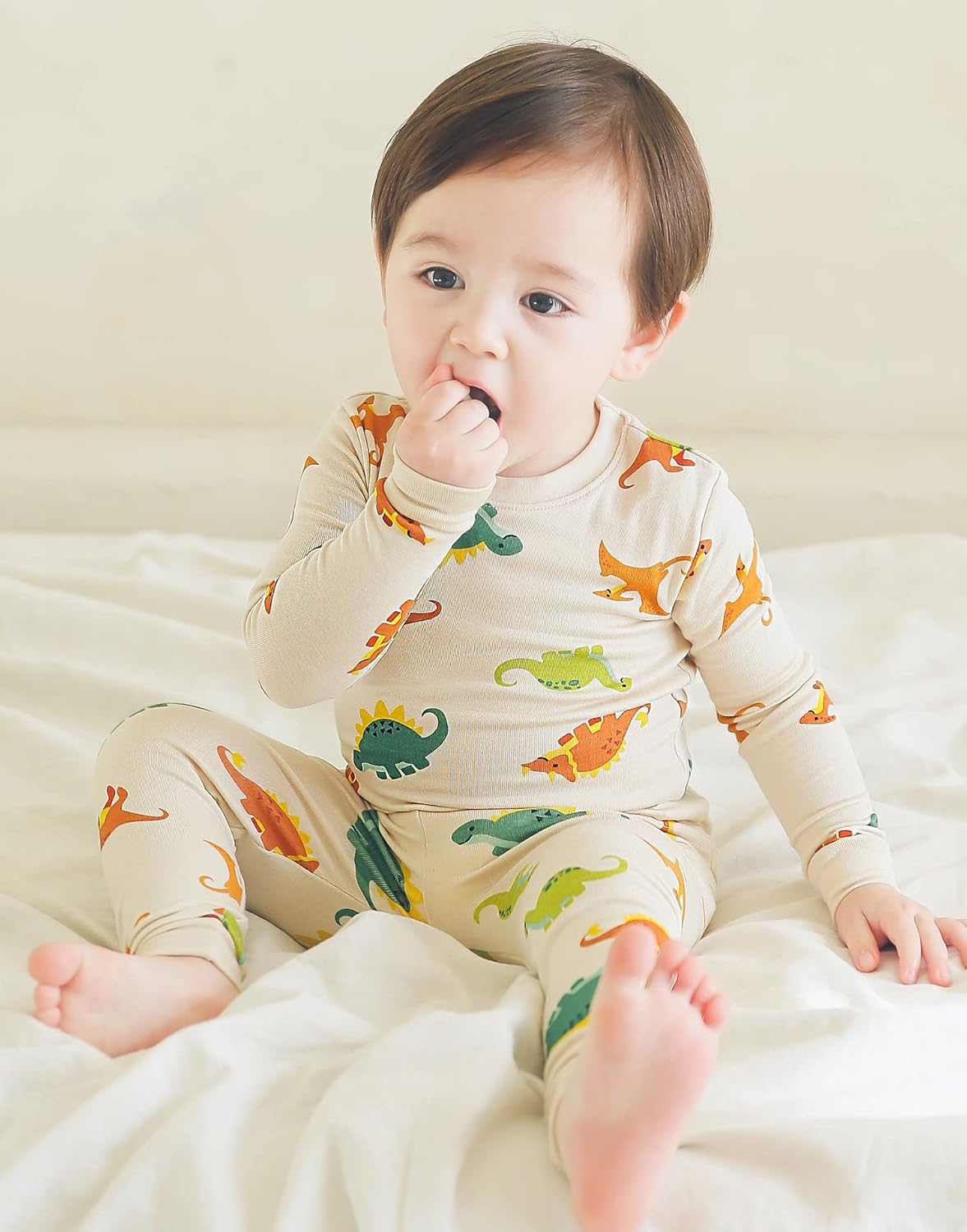 VAENAIT 6M-12Y Toddler Kids Girls Boys Soft Comfy Modal Tencel Solid Raglan Sleepwear Pajamas Pjs 2pcs/4pcs Set