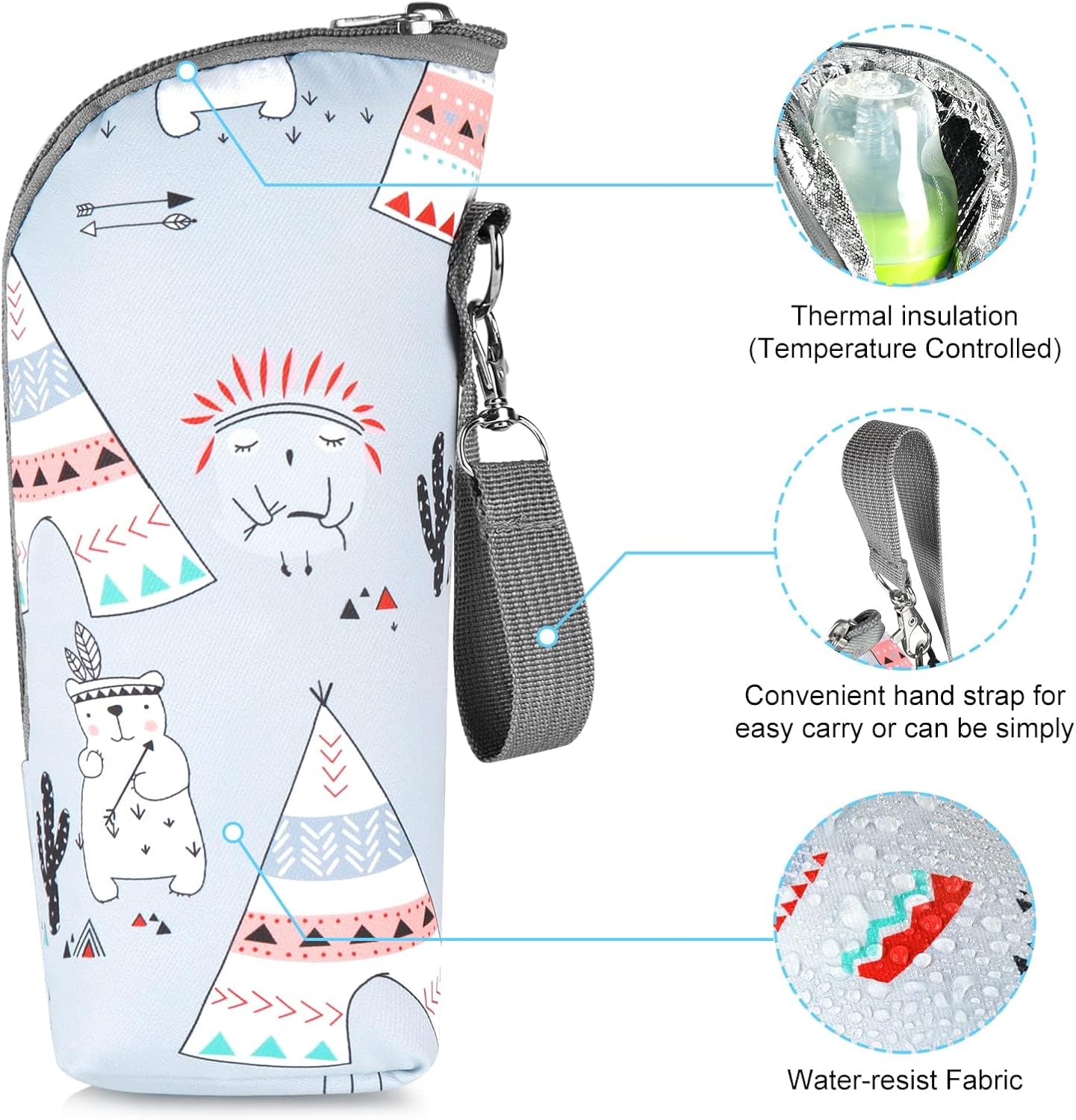 Accmor Baby Bottle Tote Bags, Insulated Breastmilk Cooler Bag, Nursing Bottle Warmer Bag for Nursing Mom Daycare Travel