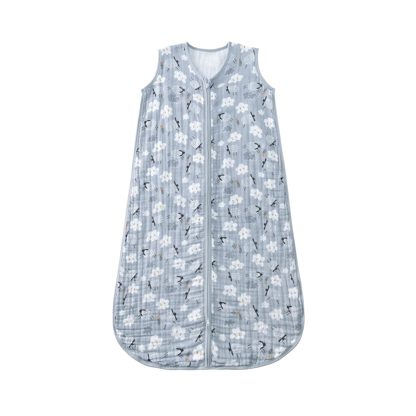 Baby Sleep Sack 2-4 T Baby Wearable Blanket 100% Organic Cotton 0.5 TOG Toddler Sleep Sacks 2- Way Zipper Soft 4 Layers 2T 3T 4T Sheep