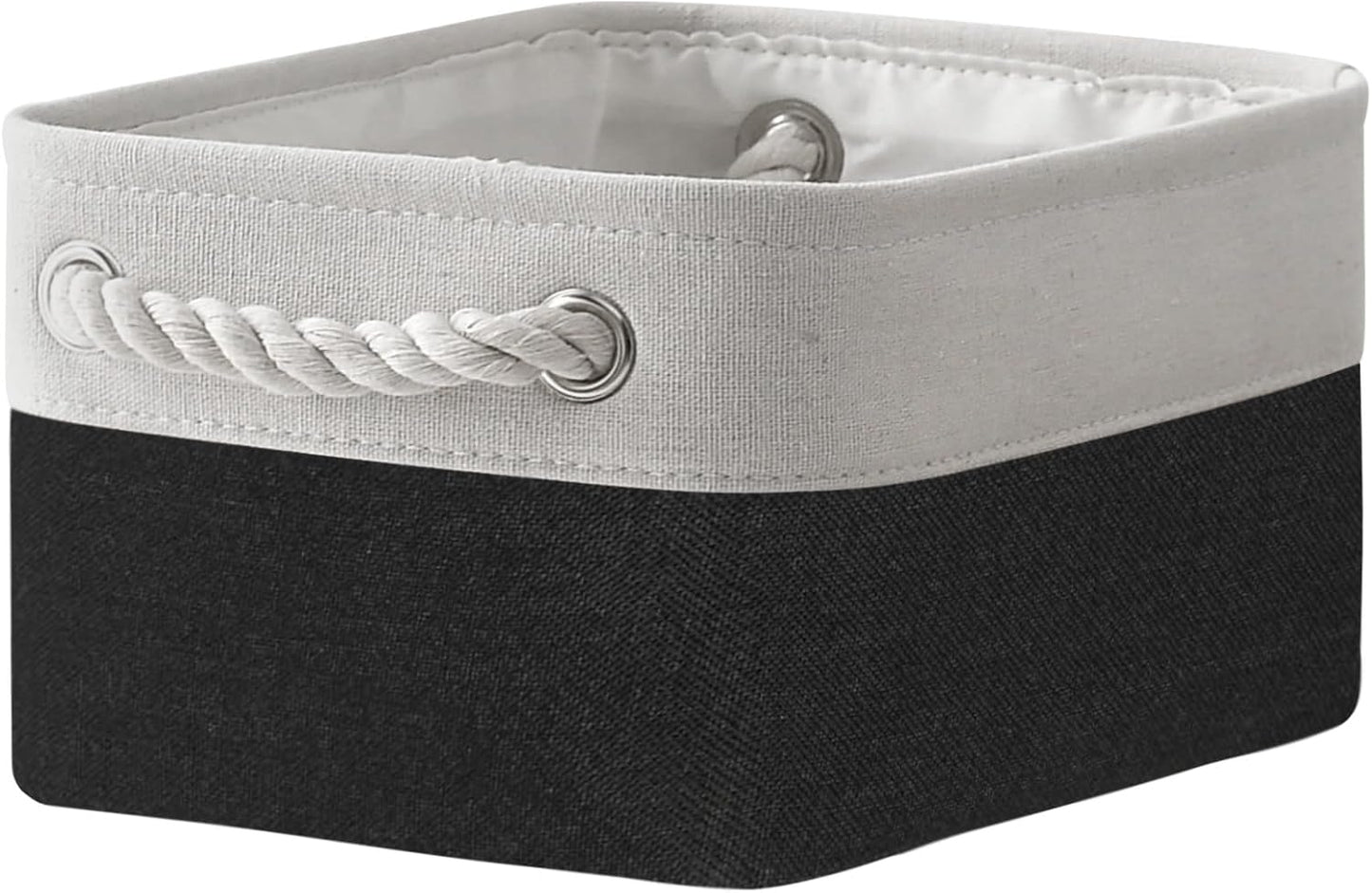 TheWarmHome Storage Bins for Shelves - 12x8x5.2 inch 1 Pack Storage Baskets for Gifts Empty for Closet Organizing Dog Gift Cloth Toy Cubes Box (White & Black)