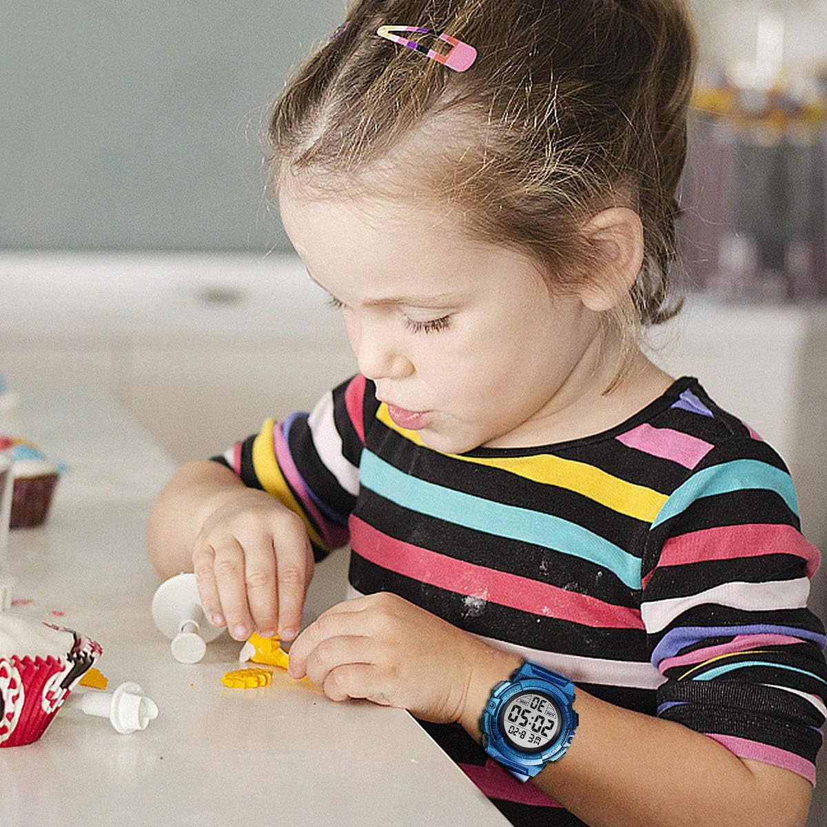 Kids Watch,Boys Watch for 3-15 Year Old Boys,Digital Sport Outdoor Multifunctional Chronograph LED 50 M Waterproof Alarm Calendar Analog Watch for Children with Silicone Band,Kids Gift