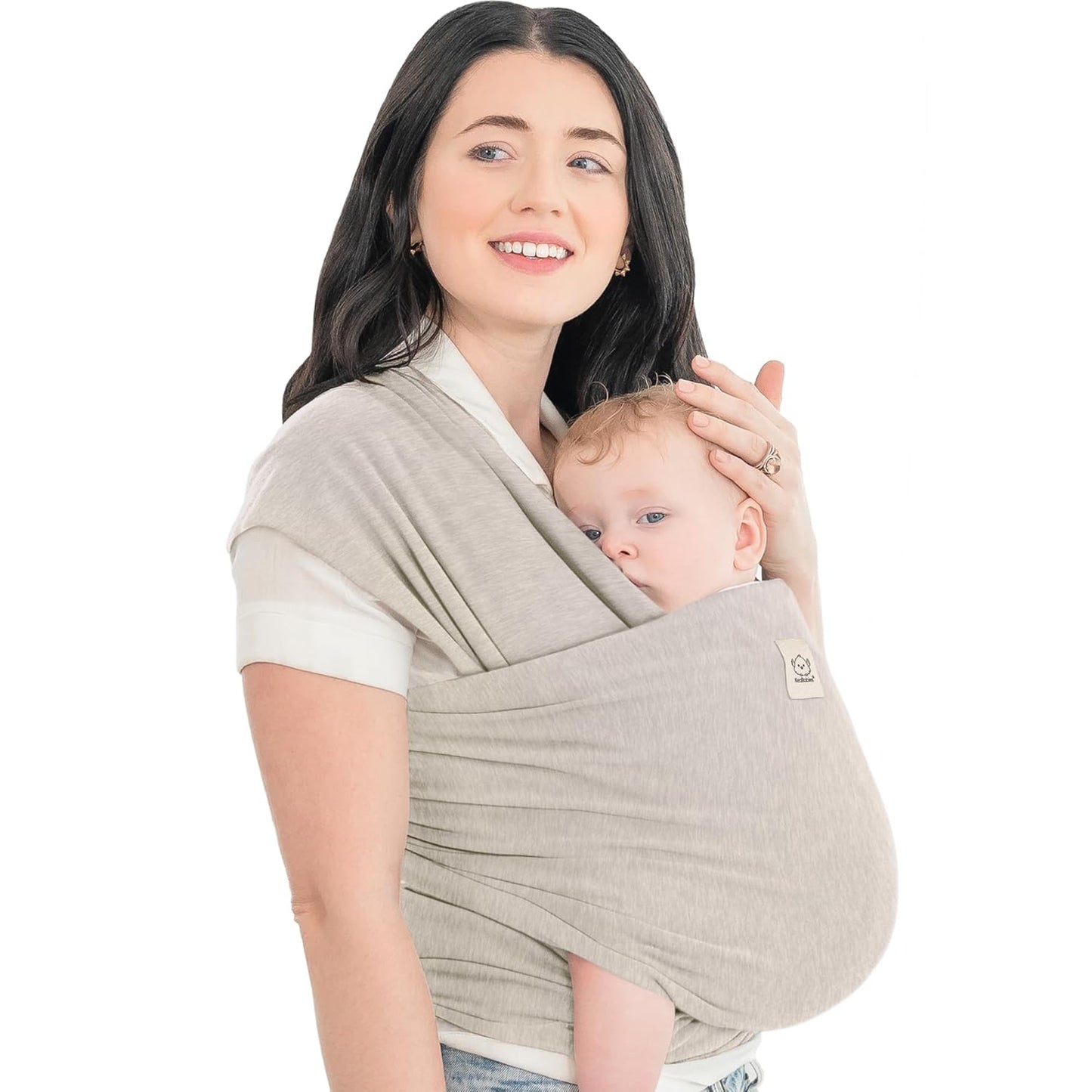 KeaBabies Baby Wrap Carrier - All in 1 Original Baby Carrier Newborn to Toddler Sling, Easy to Wear, Hands Free Bonding, Lightweight, Breathable Infant Wraps (Stone Gray)