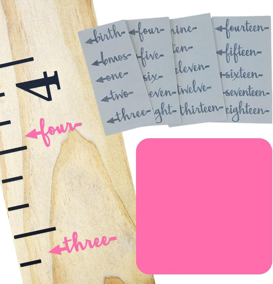 Little Acorns ADD ON - DIY Vinyl Growth Chart Ruler - Height Marker Arrows ONLY - Script - Straight