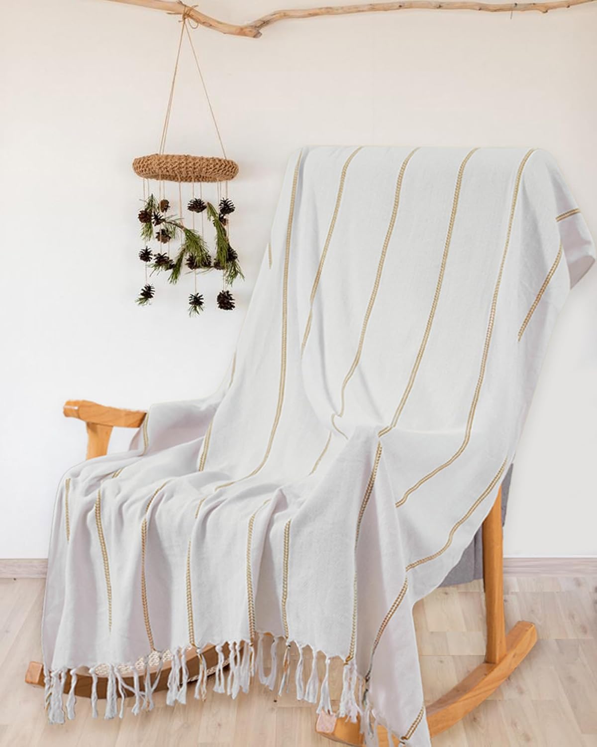 Genovega Beige Throw Blanket Bedroom Living Room Accessories Sofa Couch Chair Essential Bohmian Aztec African Southwest Neutral White Fall Antique Vintage French Country Primitive Cottage Nursery