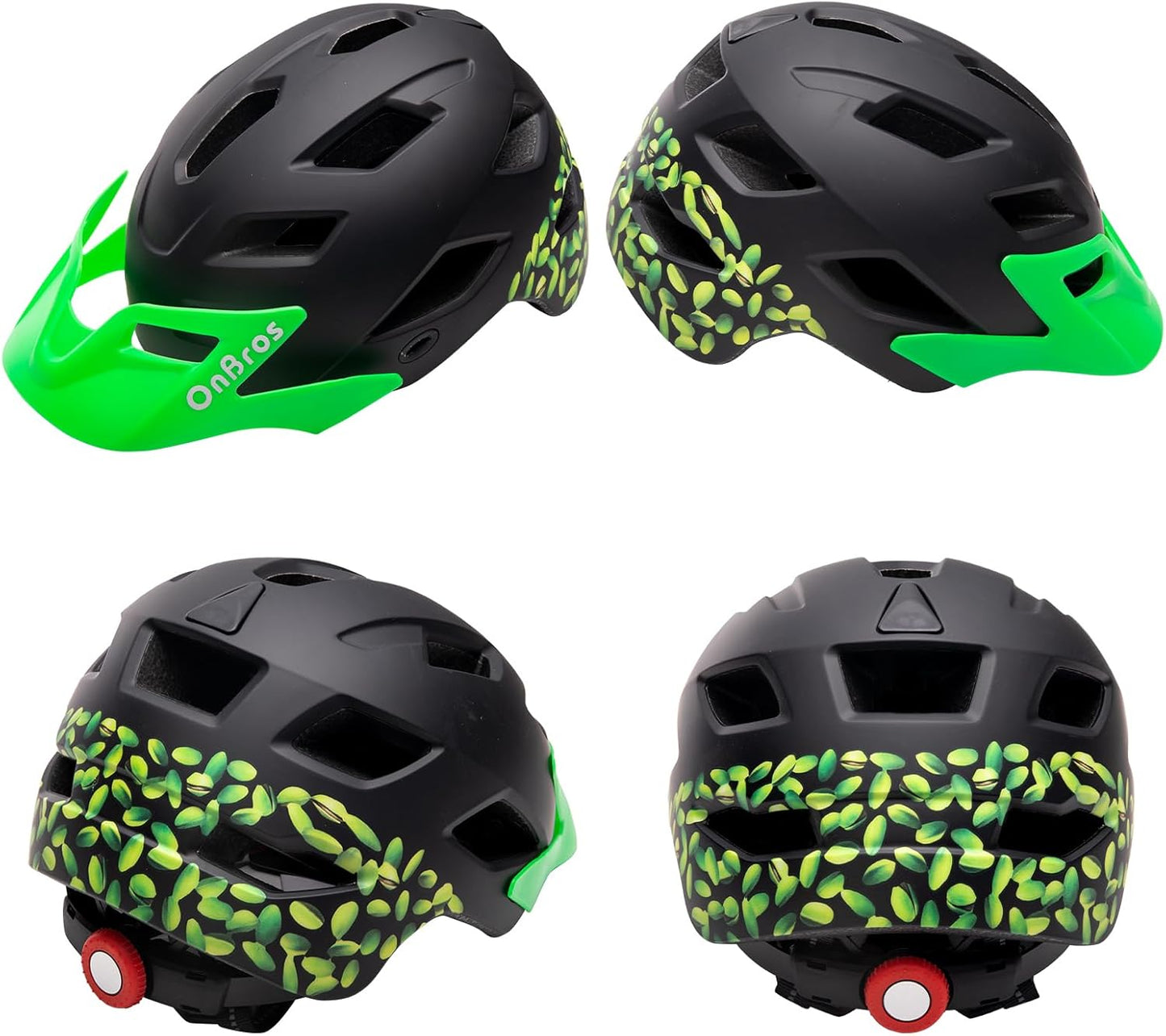 OnBros Kids Bike Helmet - Bike Helmets for 5-14 Boys or Girls with Visor, Children Bicycle Helmet for Skateboard Mountain Scooter Road Cycling, Lightweight and Adjustable 50-57CM